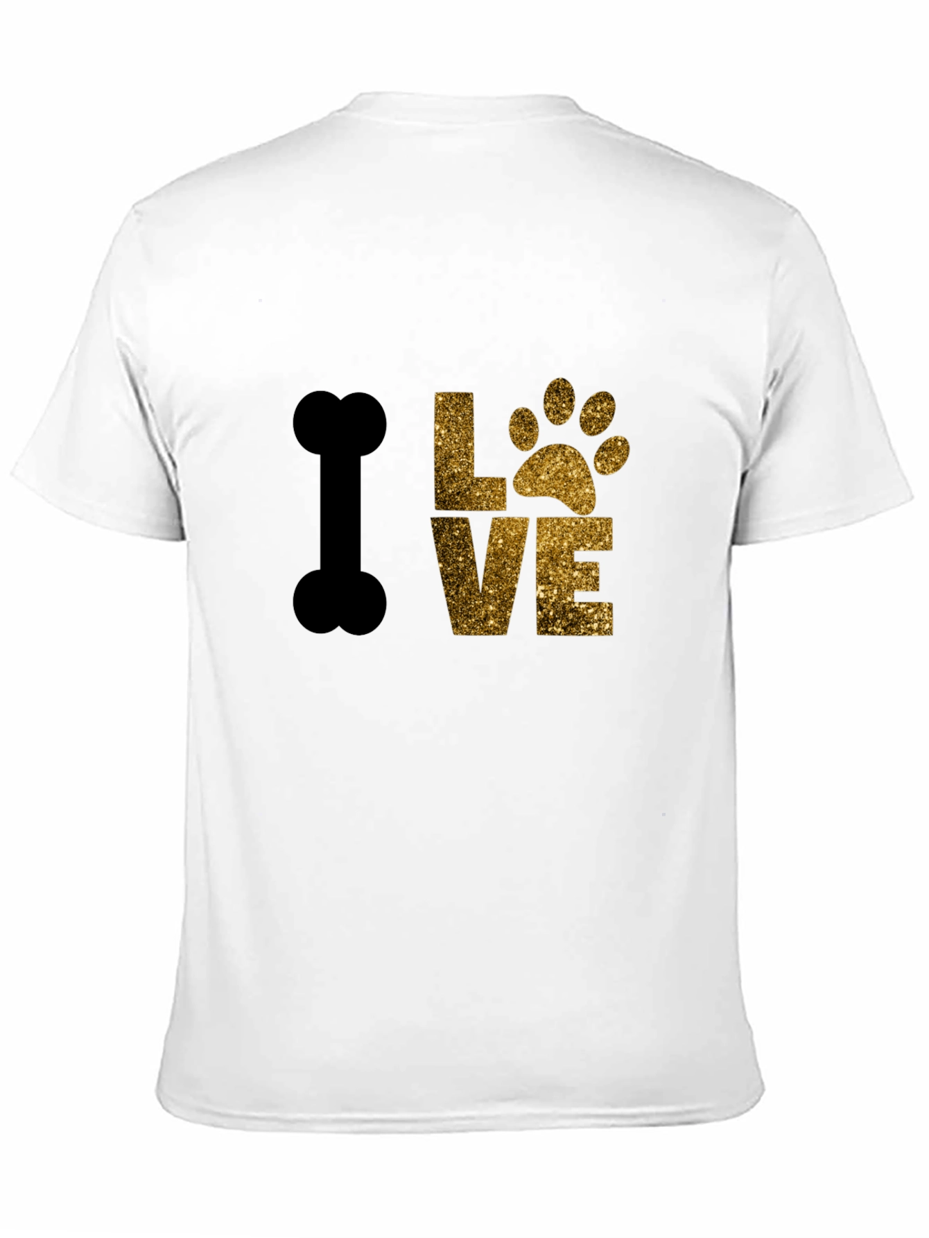 I Love Dogs T-Shirt Paw Print Bone Design