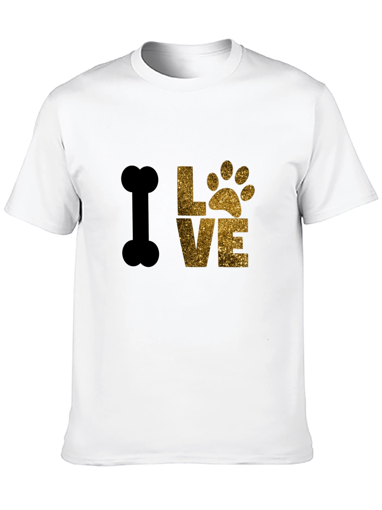 I Love Dogs T-Shirt Paw Print Bone Design