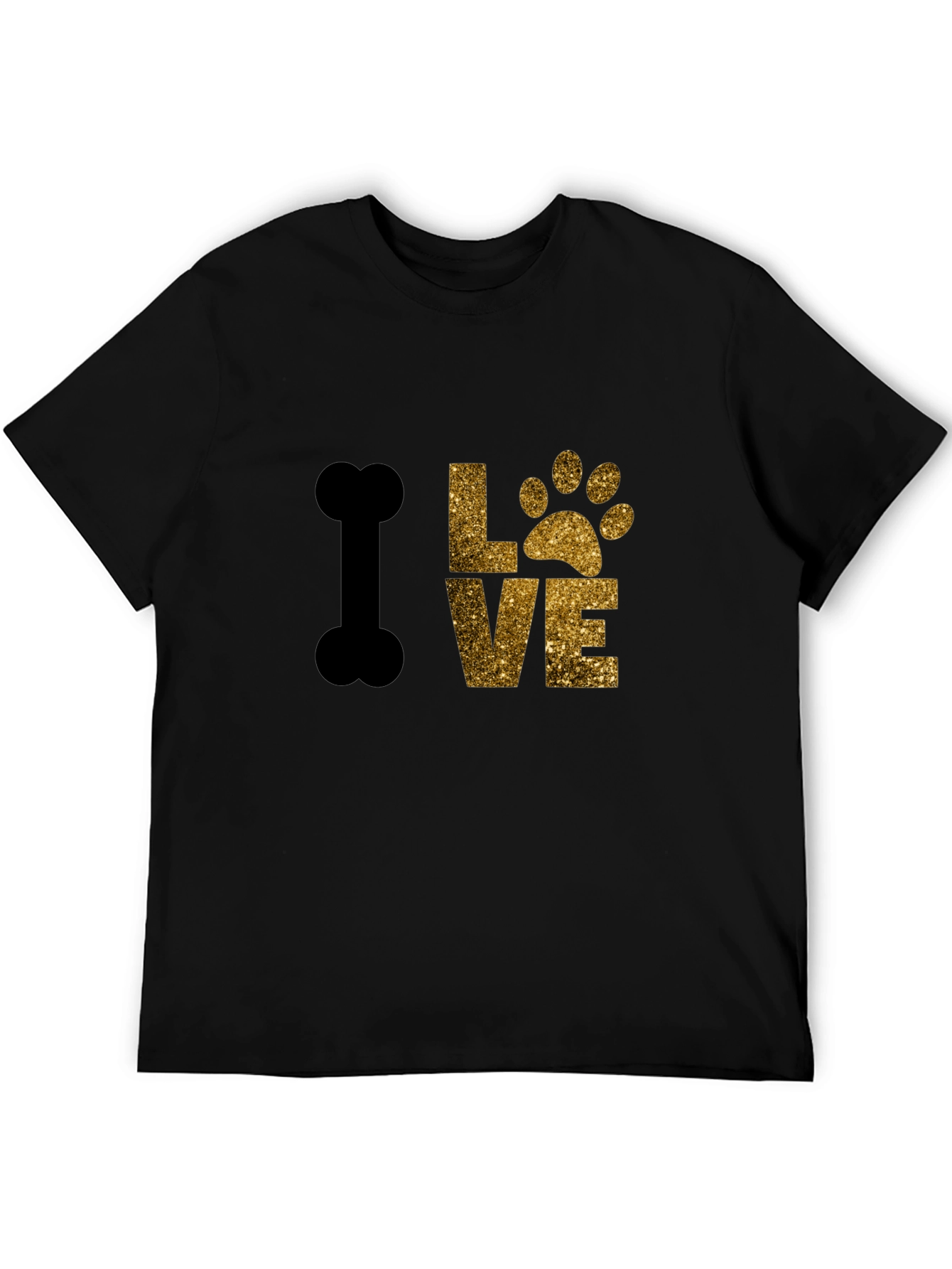 I Love Dogs T-Shirt Paw Print Bone Design