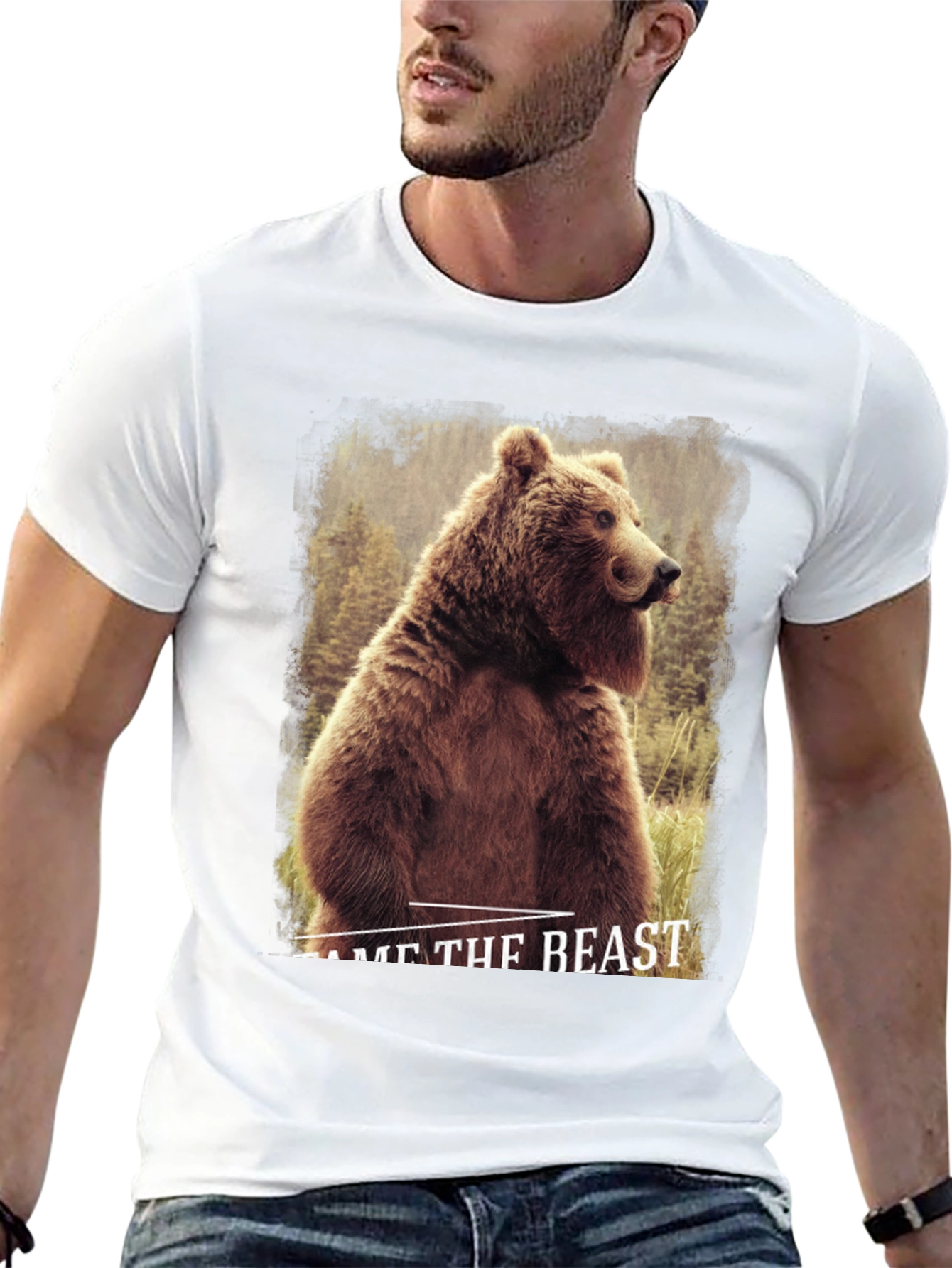 Tame The Beast Bear Graphic Tee - Black