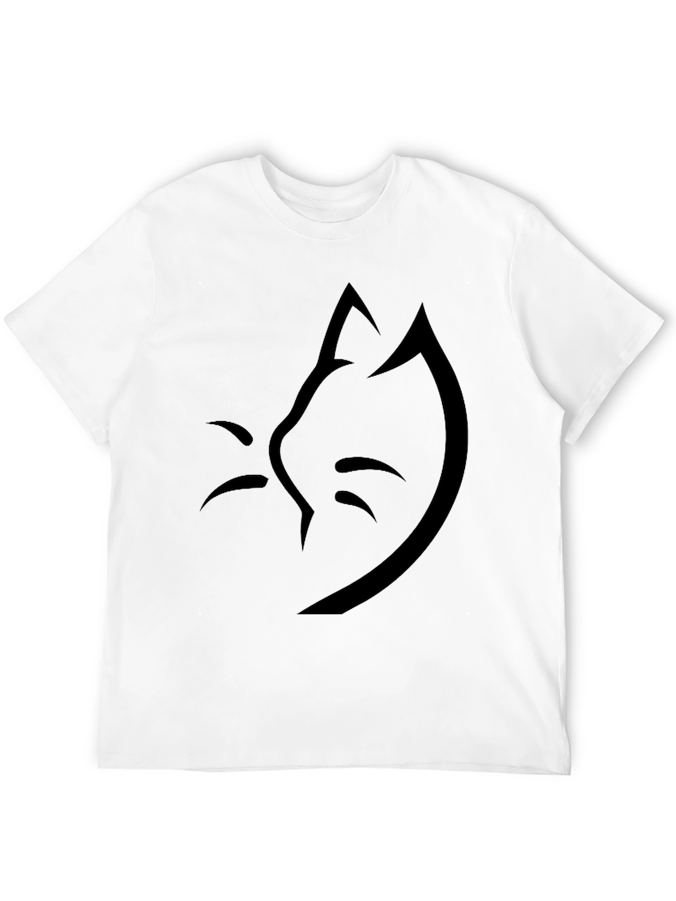 Minimalist Cat Silhouette Black T-Shirt