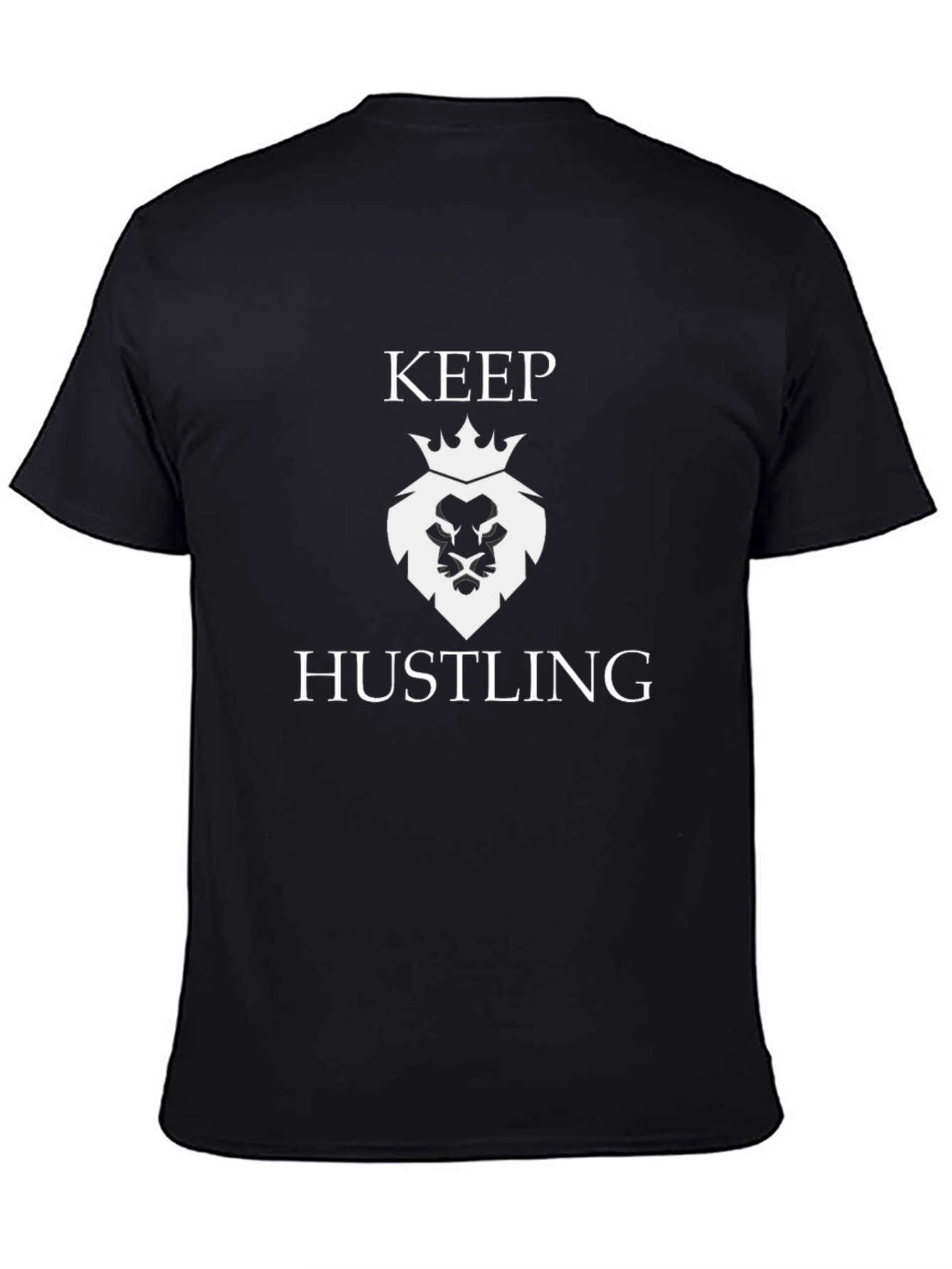 Keep Hustling Lion Graphic Tee - Black
