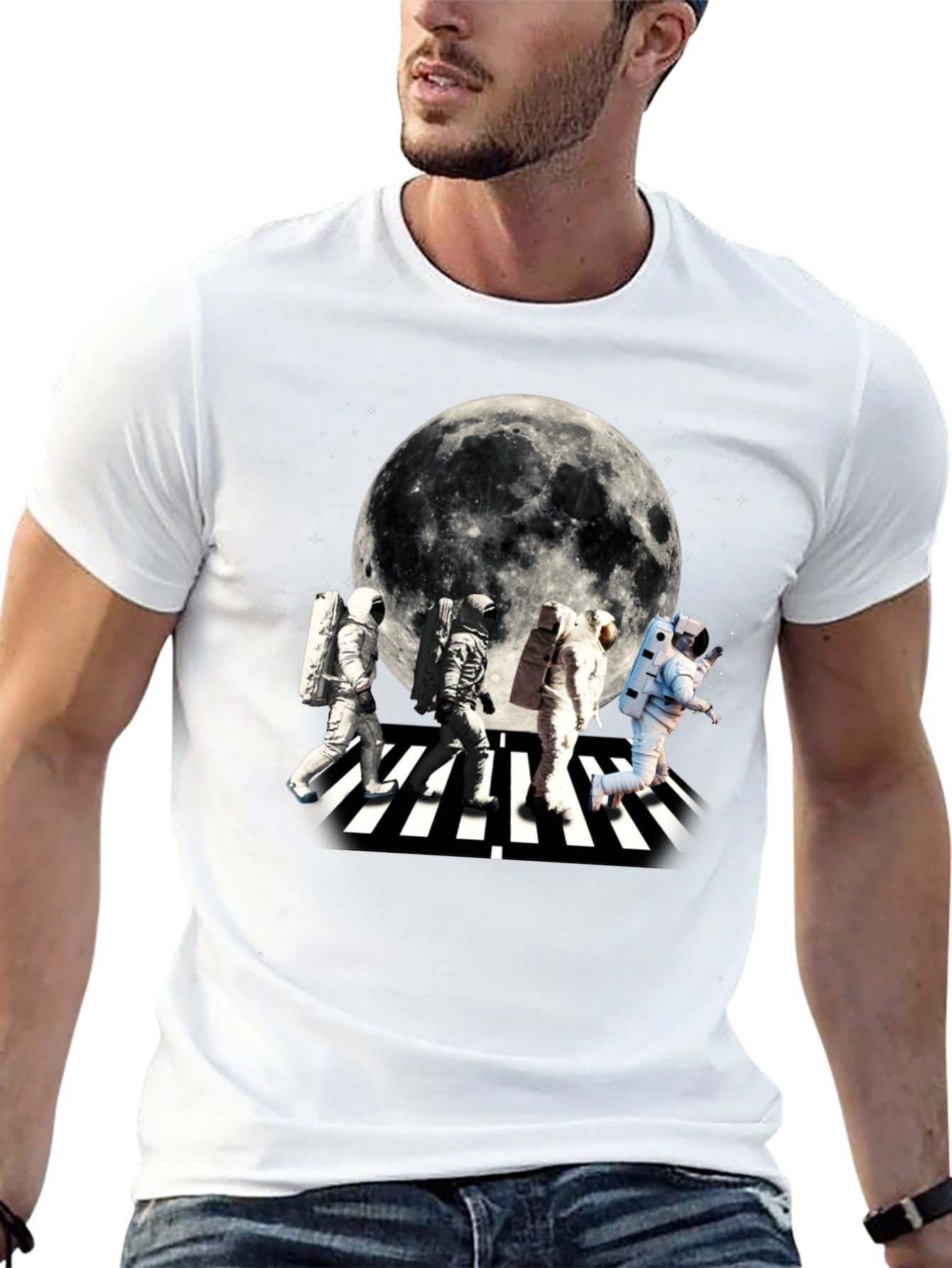 Astronaut Abbey Road Moon Graphic T-Shirt