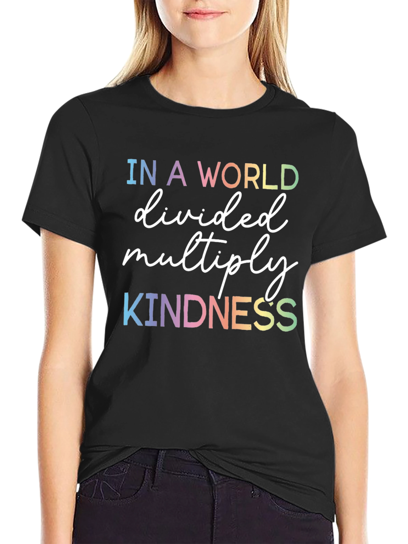 Kindness Graphic Tee - Rainbow Text