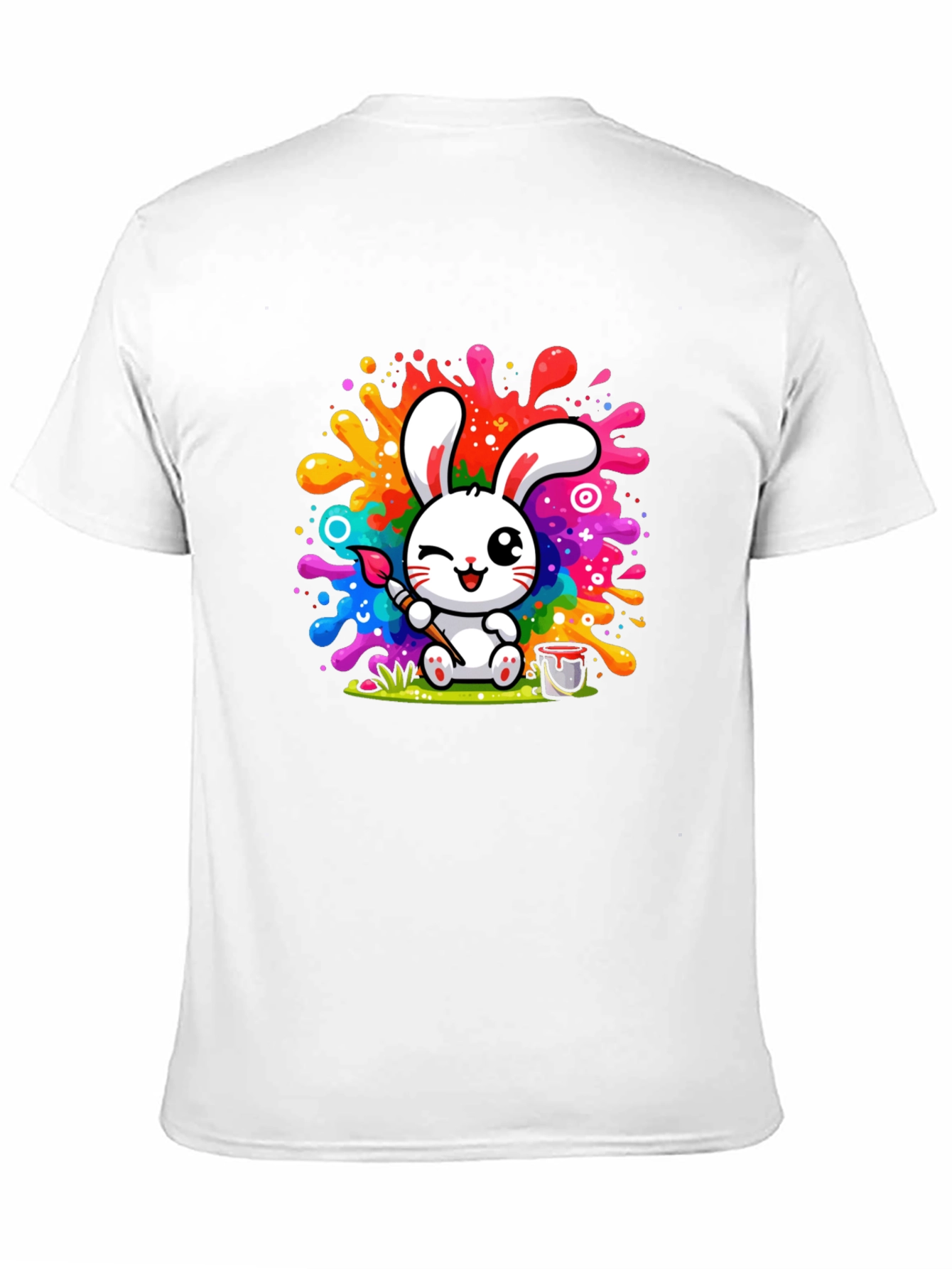 Bunny Painter Graphic T-Shirt - Artistic Style