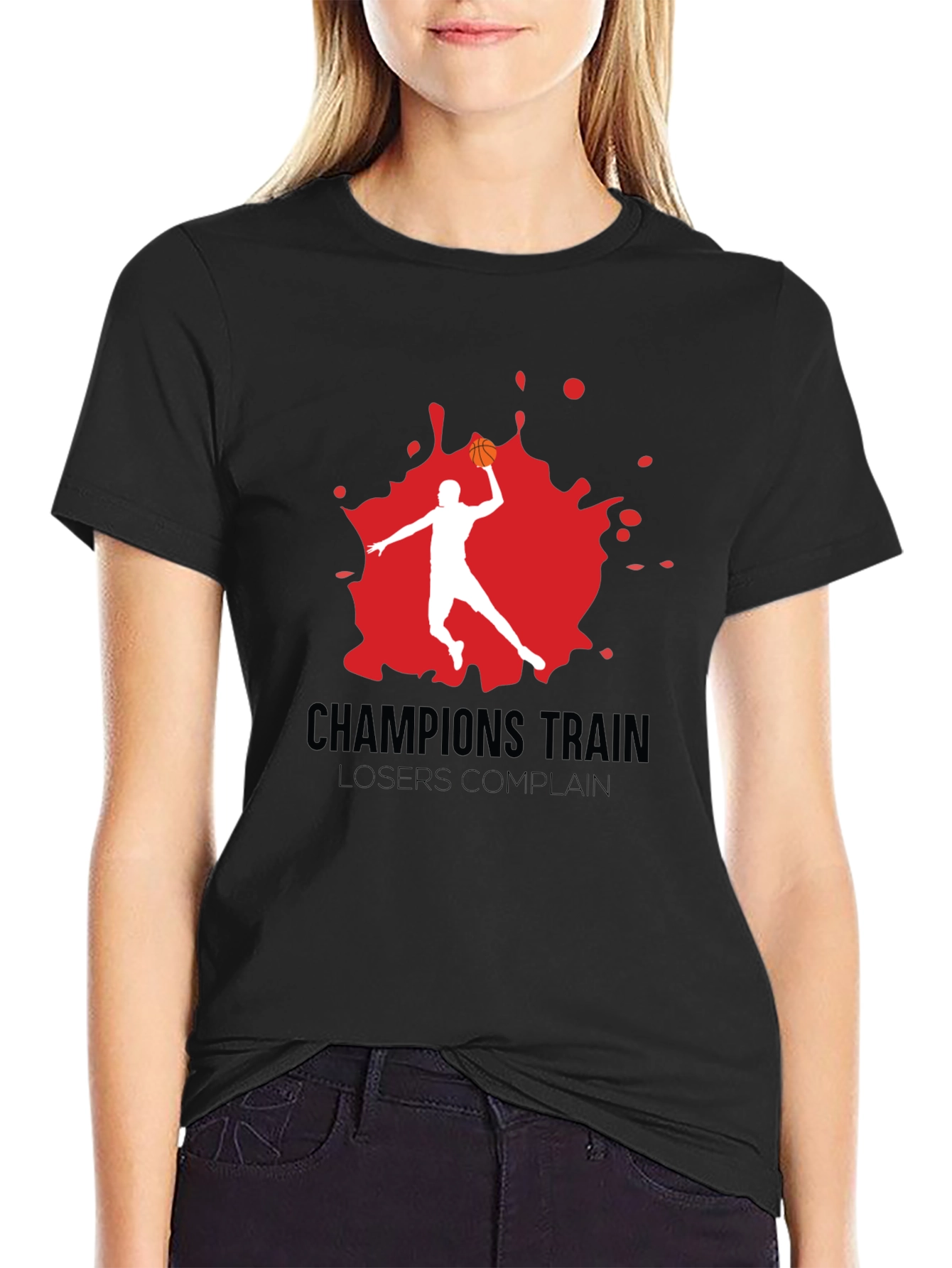 Champions Train Graphic Tee - Basketball Motivation