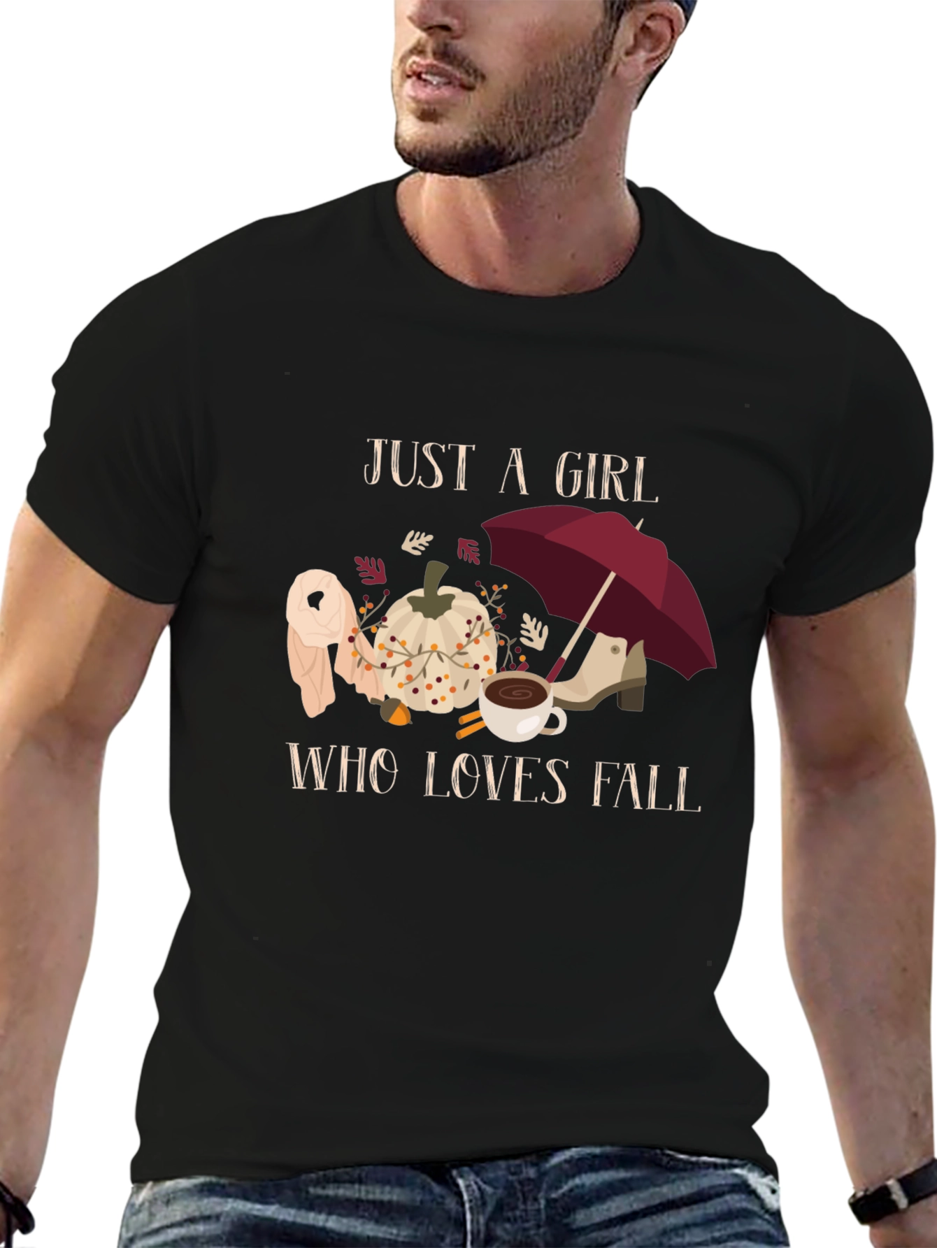 Fall Lover Tee - Autumn Pumpkin Umbrella Shirt