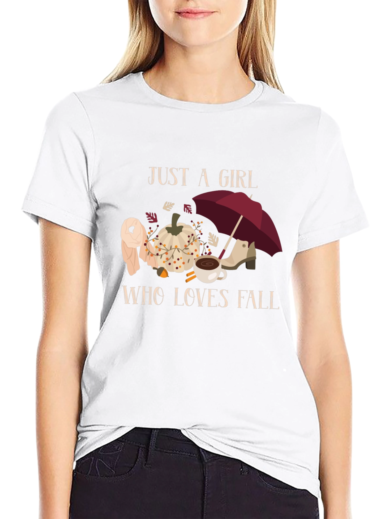 Fall Lover Tee - Autumn Pumpkin Umbrella Shirt