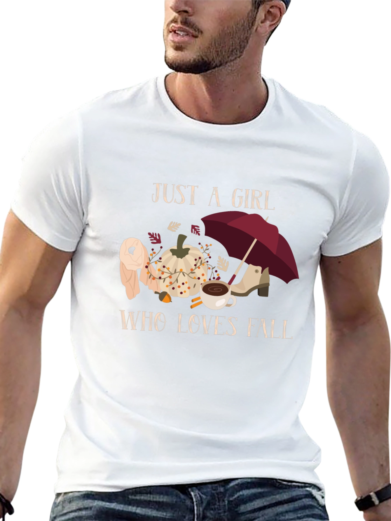 Fall Lover Tee - Autumn Pumpkin Umbrella Shirt