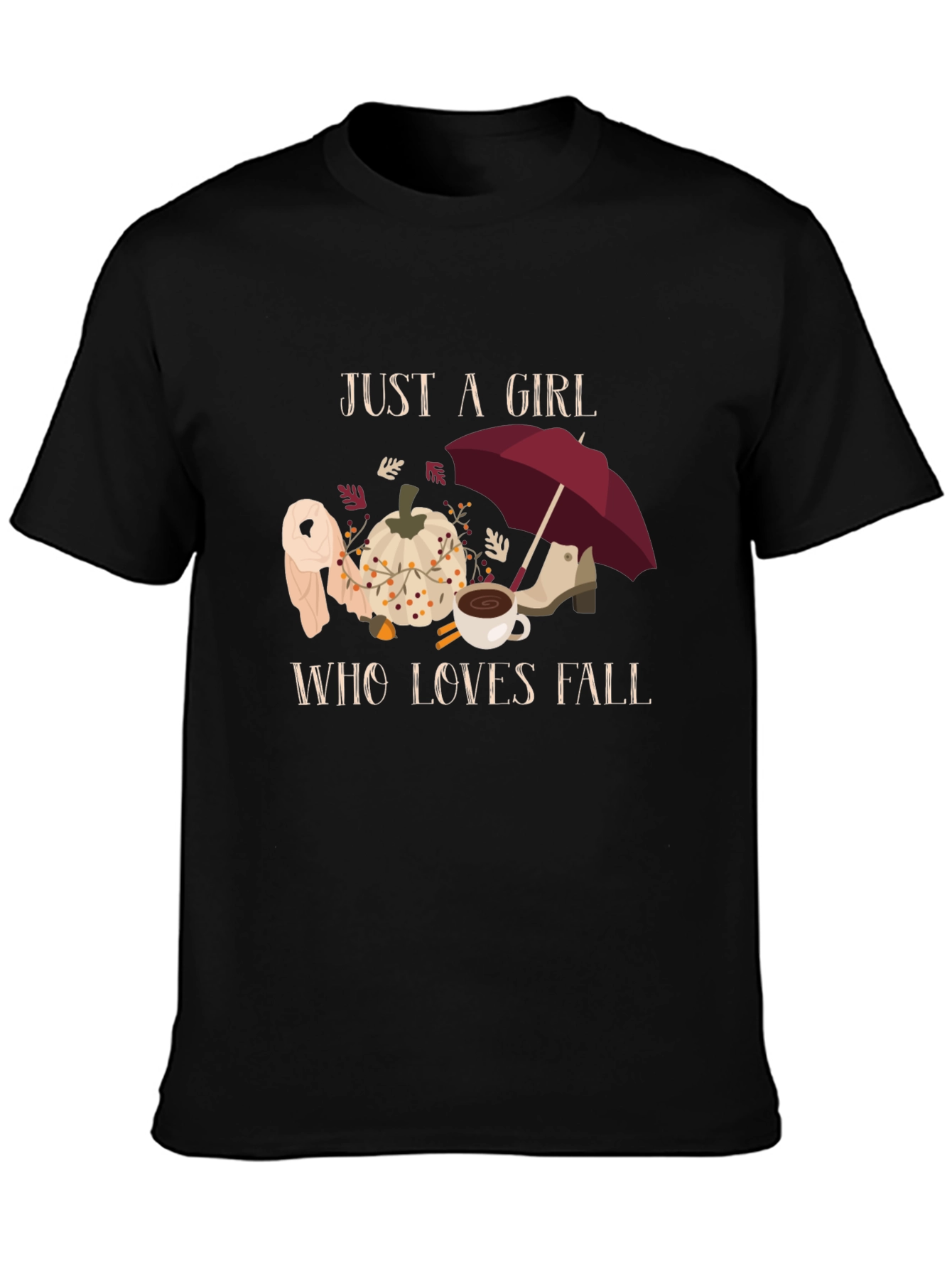 Fall Lover Tee - Autumn Pumpkin Umbrella Shirt