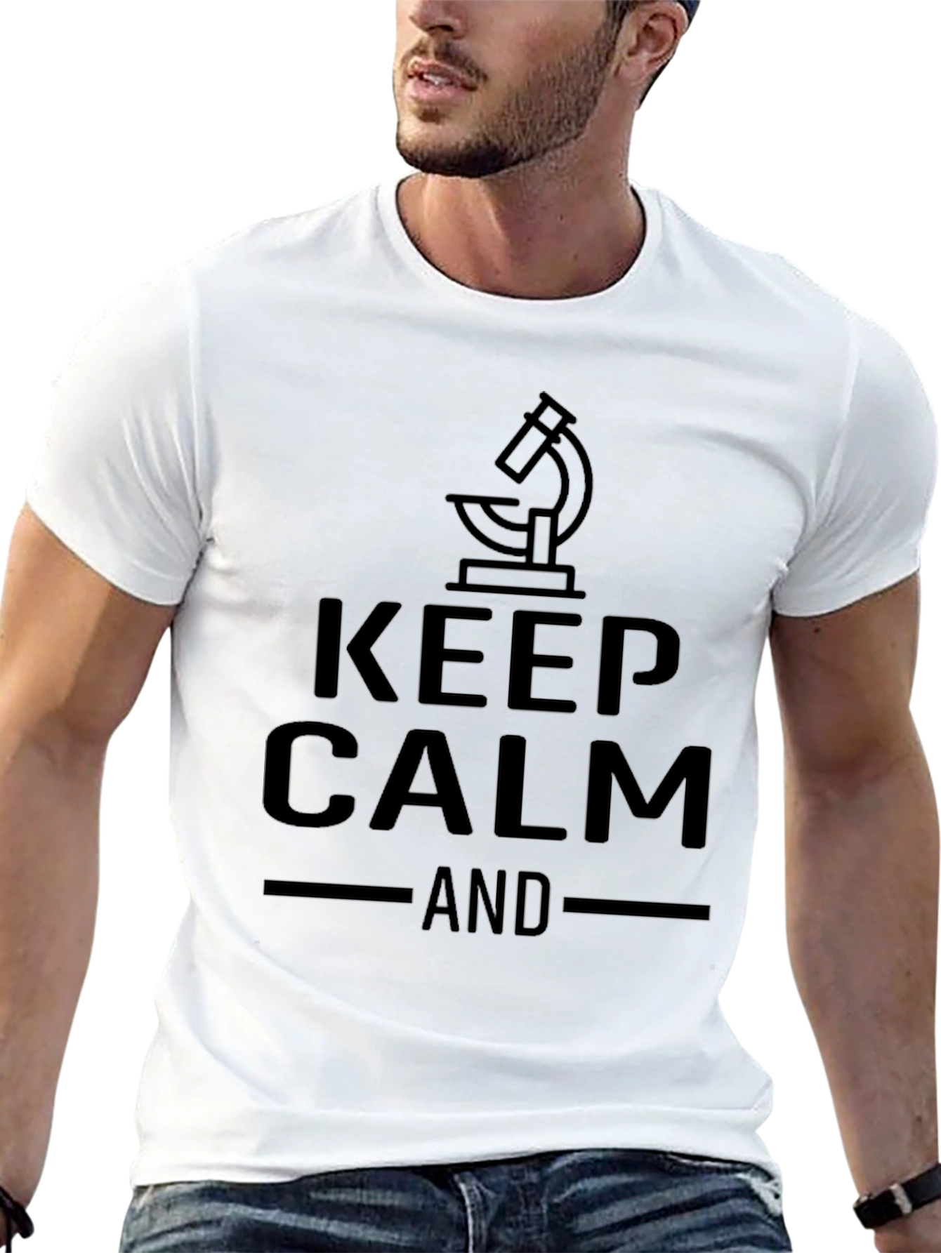 Keep Calm Microscope Black T-Shirt