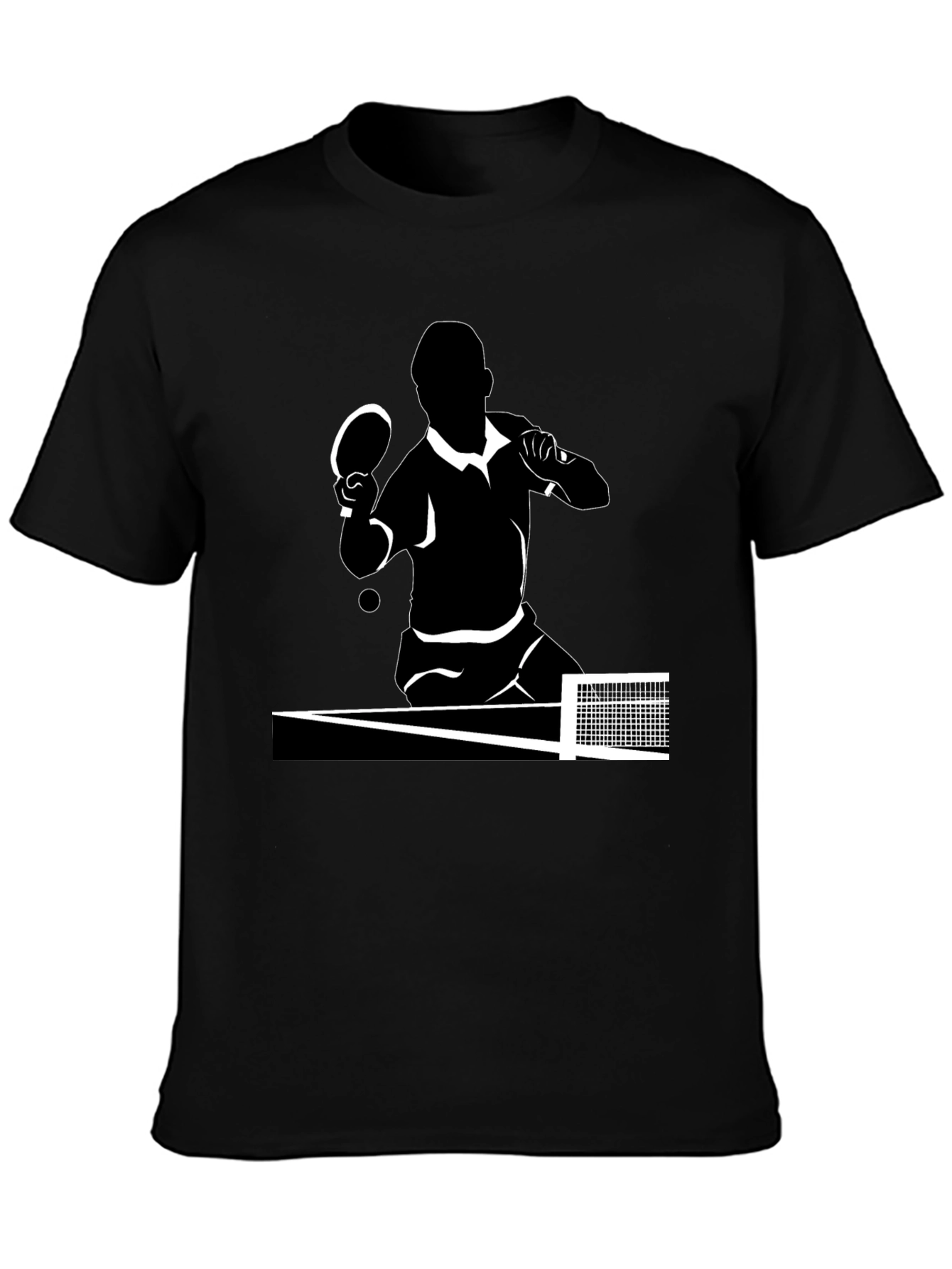 Table Tennis Player Graphic Tee - Black