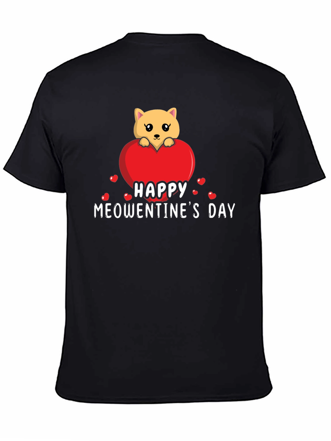 Happy Meowentines Day Black T-Shirt