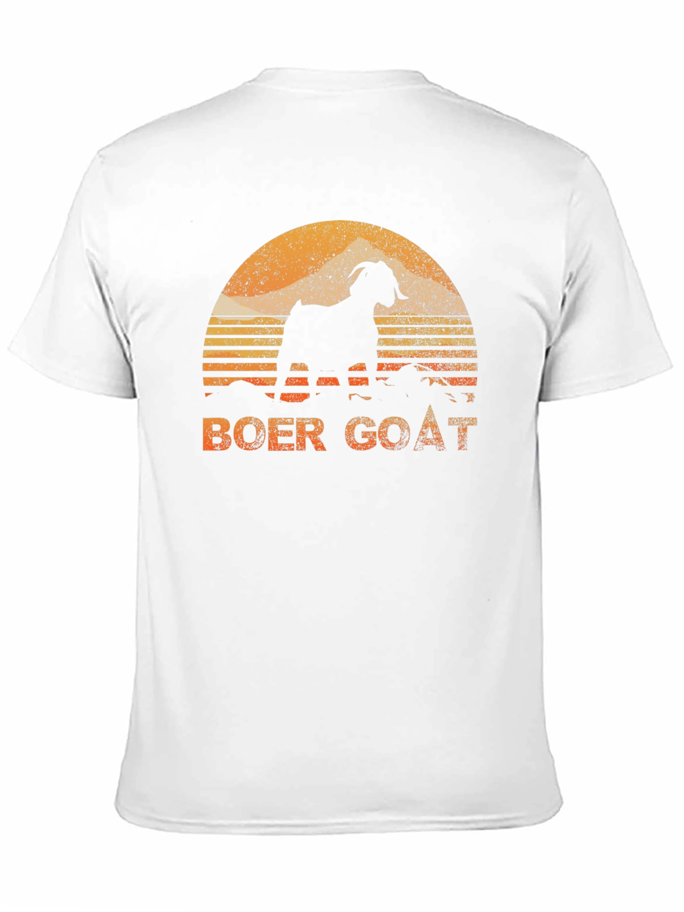 Boer Goat Sunset Graphic Tee - Black Cotton T-Shirt