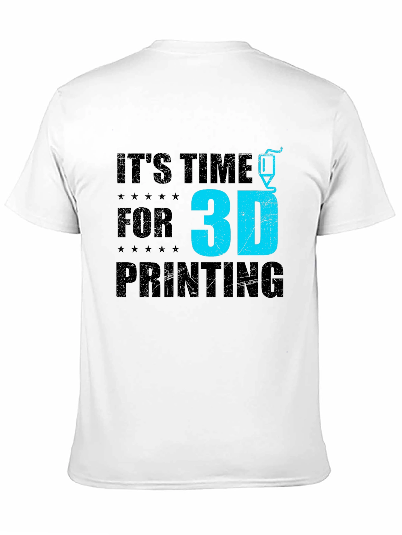 Its Time for 3D Printing Black Graphic T-Shirt