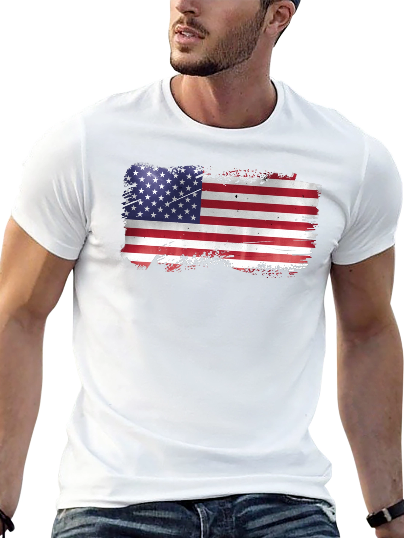American Flag Graphic T-Shirt - Black