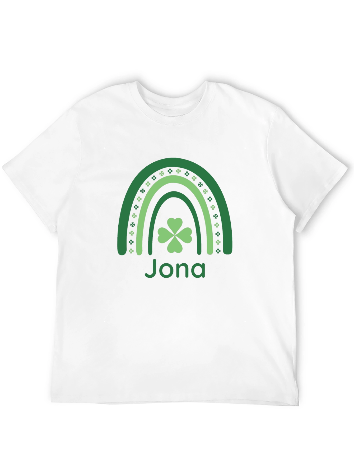 Lucky St. Patricks Day Rainbow Clover Personalized T-Shirt