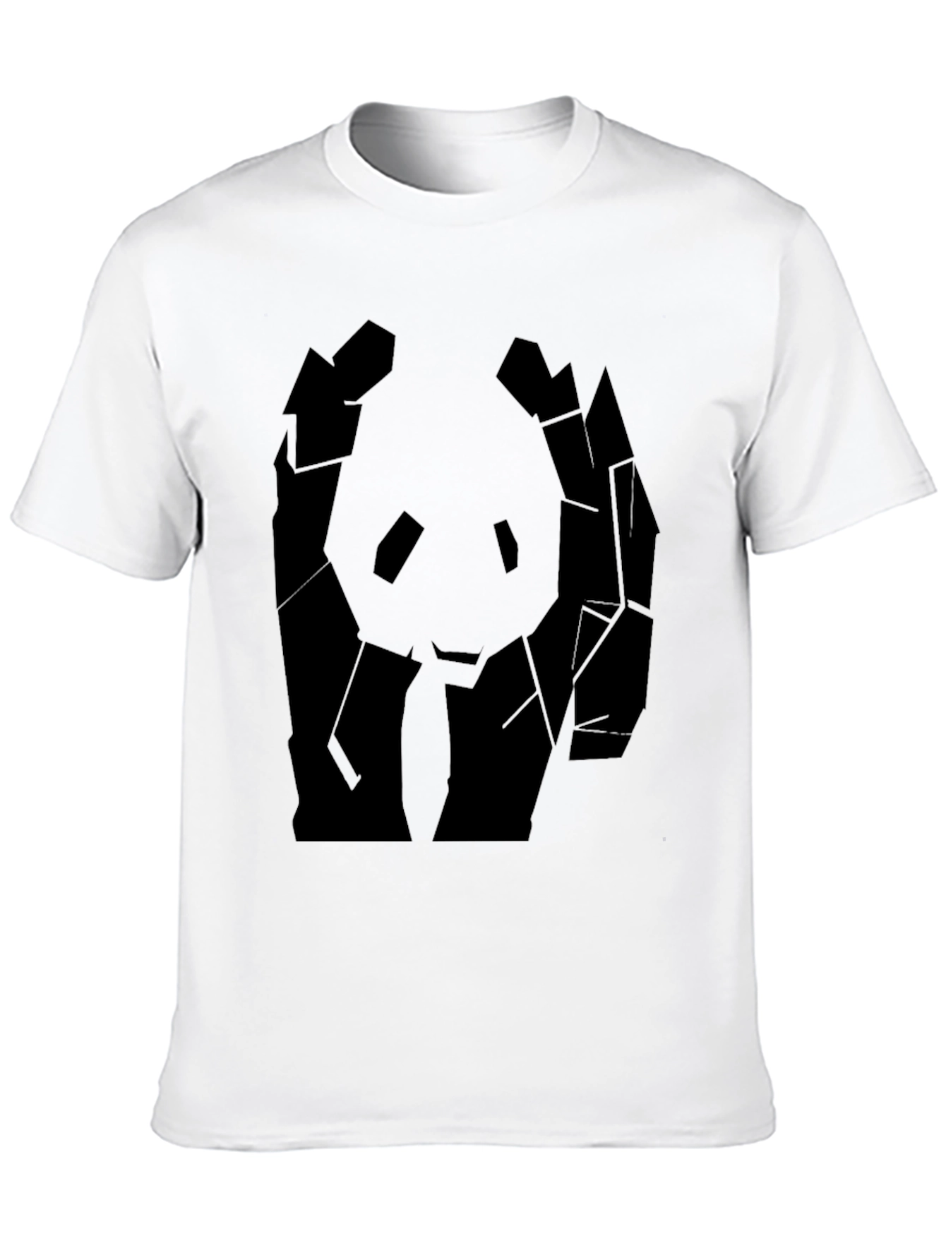 Geometric Panda Graphic Tee - Mens Black T-Shirt