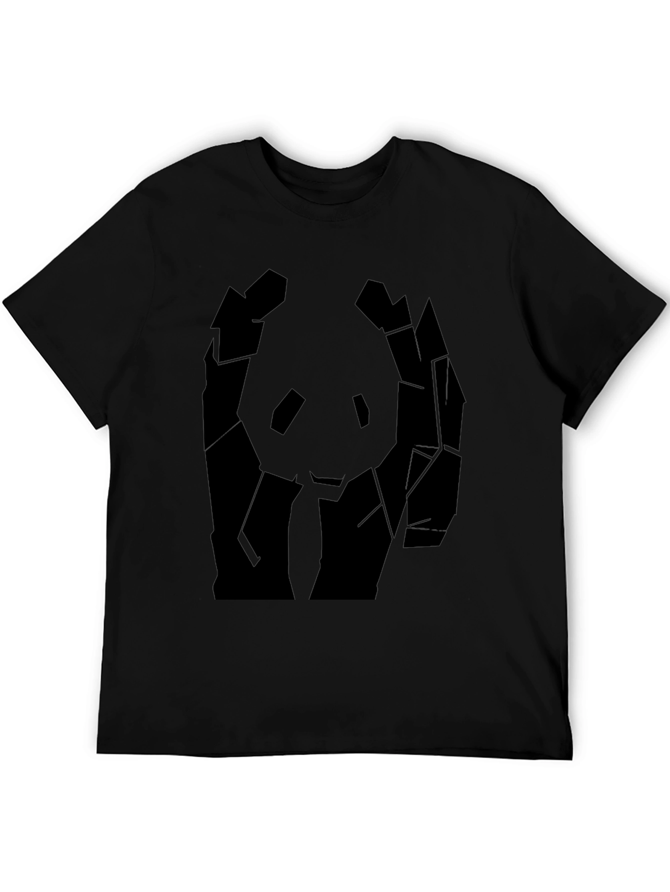 Geometric Panda Graphic Tee - Mens Black T-Shirt