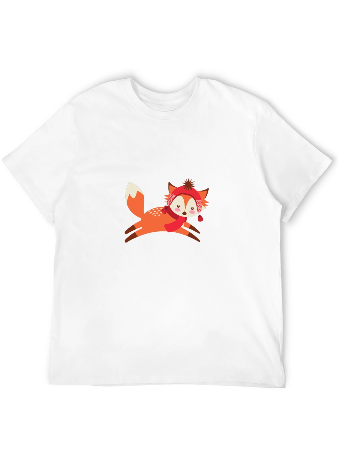 Black T-Shirt with Winter Fox Graphic