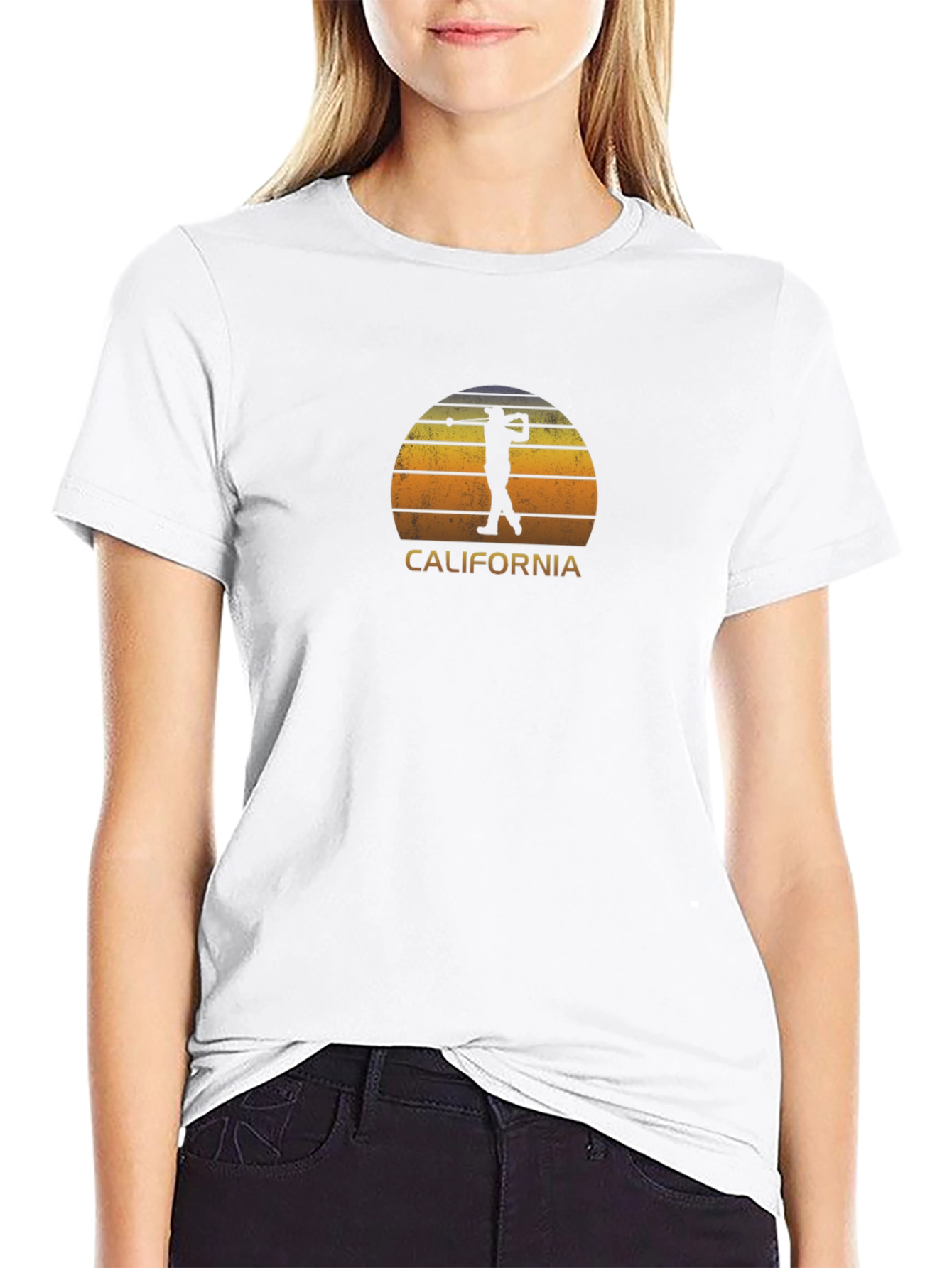 California Golfer Sunset Black T-Shirt