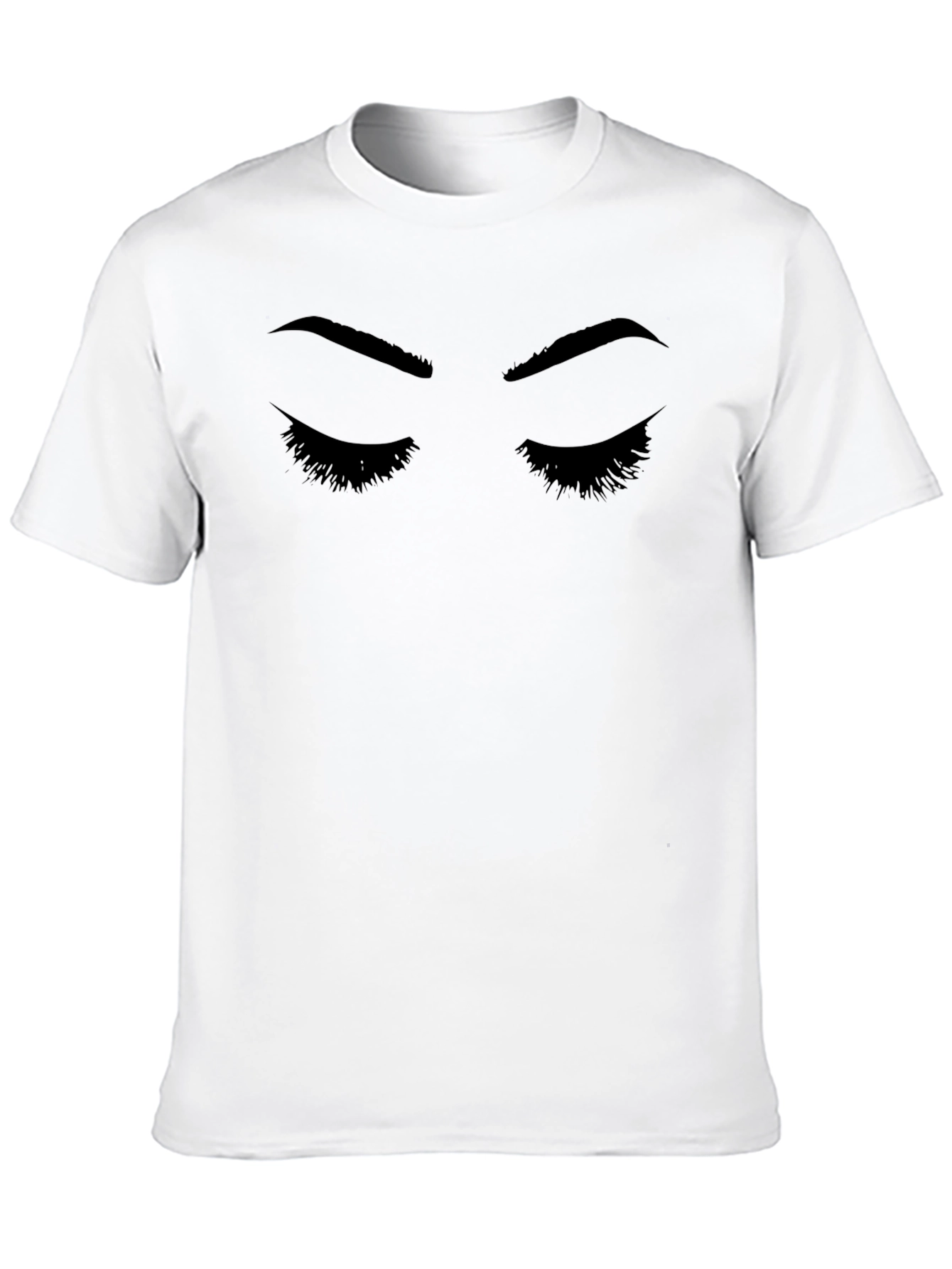 Eyelashes Graphic Print Black T-Shirt