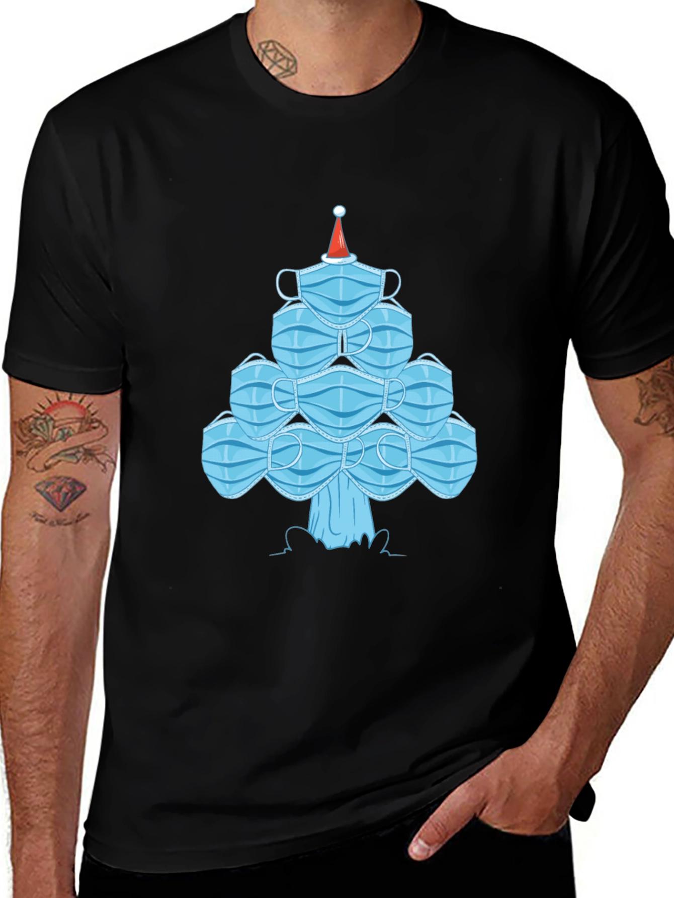 Christmas Mask Tree Tee - Holiday Gift