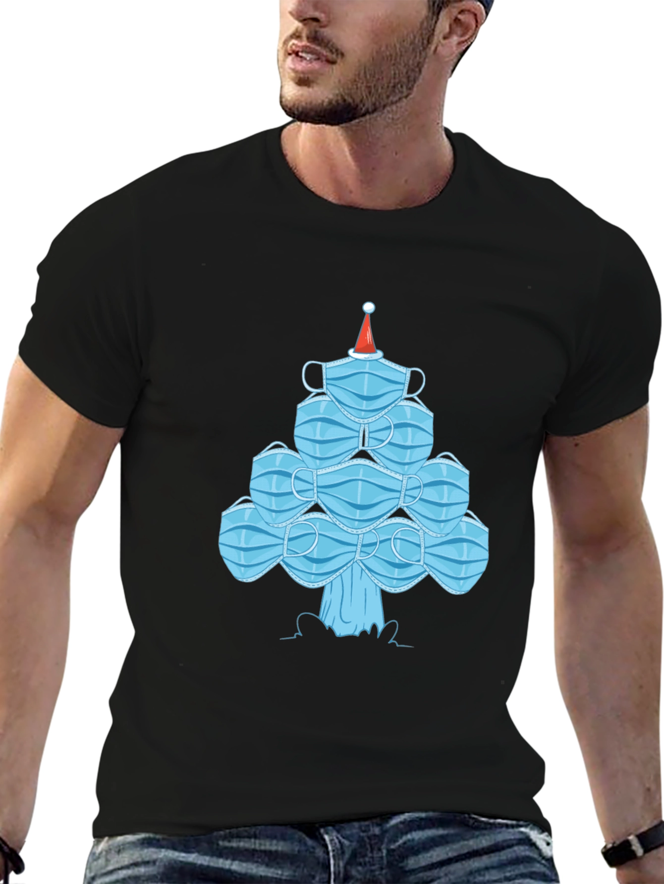Christmas Mask Tree Tee - Holiday Gift