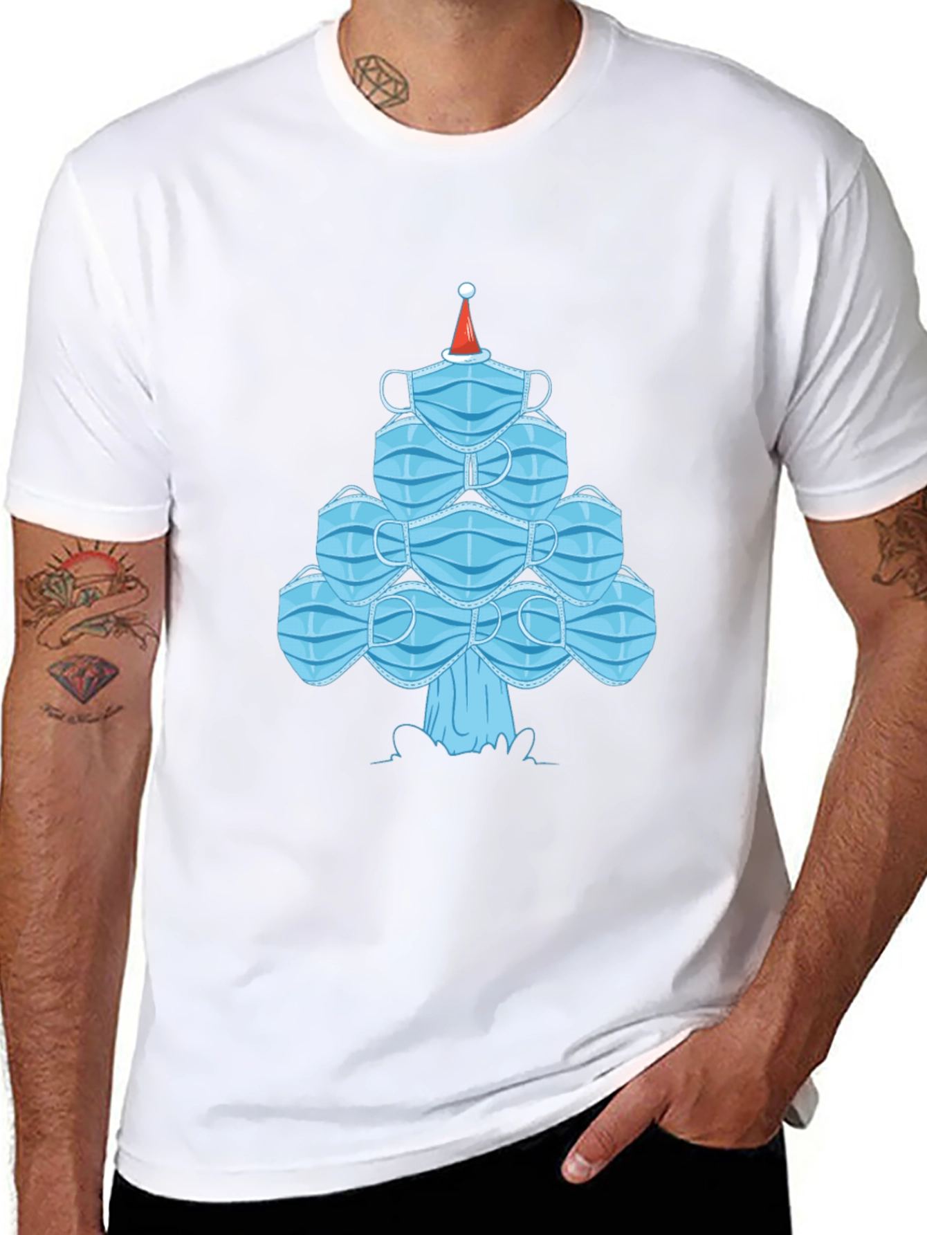 Christmas Mask Tree Tee - Holiday Gift
