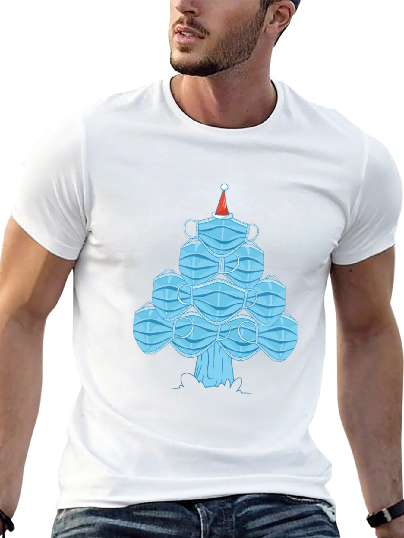 Christmas Mask Tree Tee - Holiday Gift