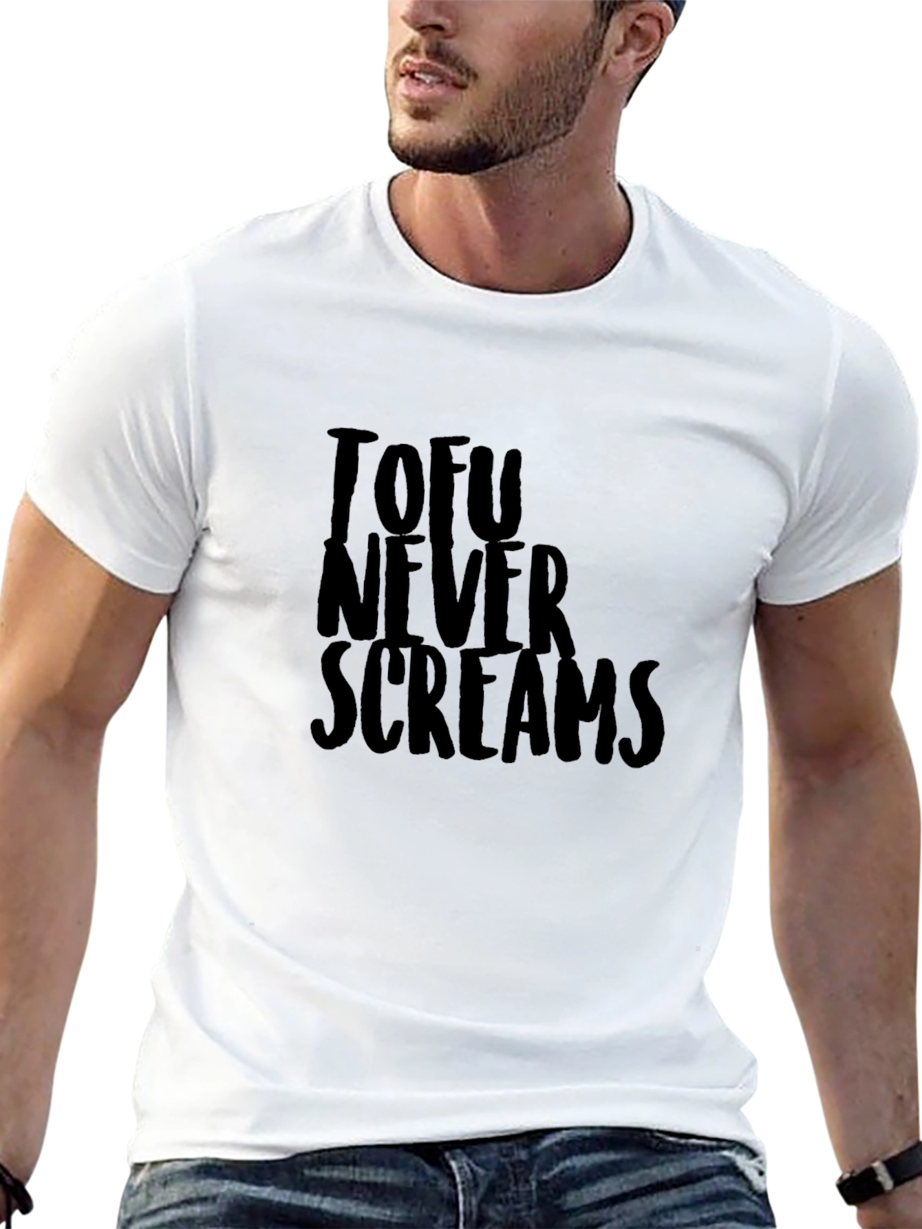 Tofu Never Screams Graphic Tee - Black