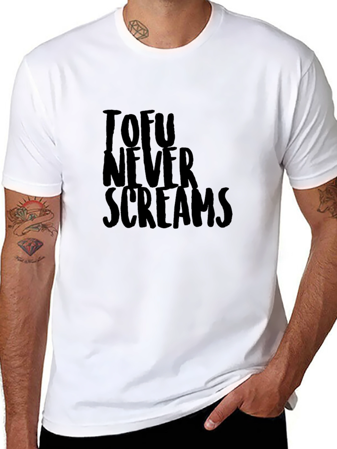 Tofu Never Screams Graphic Tee - Black