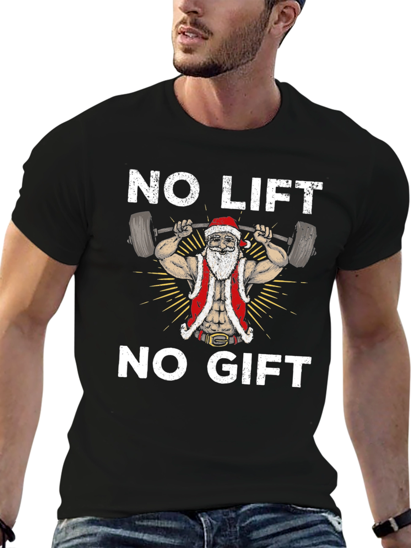 No Lift No Gift Santa Graphic Tee