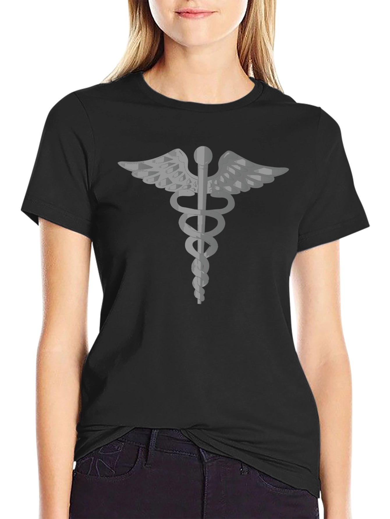 Caduceus Symbol Black T-Shirt