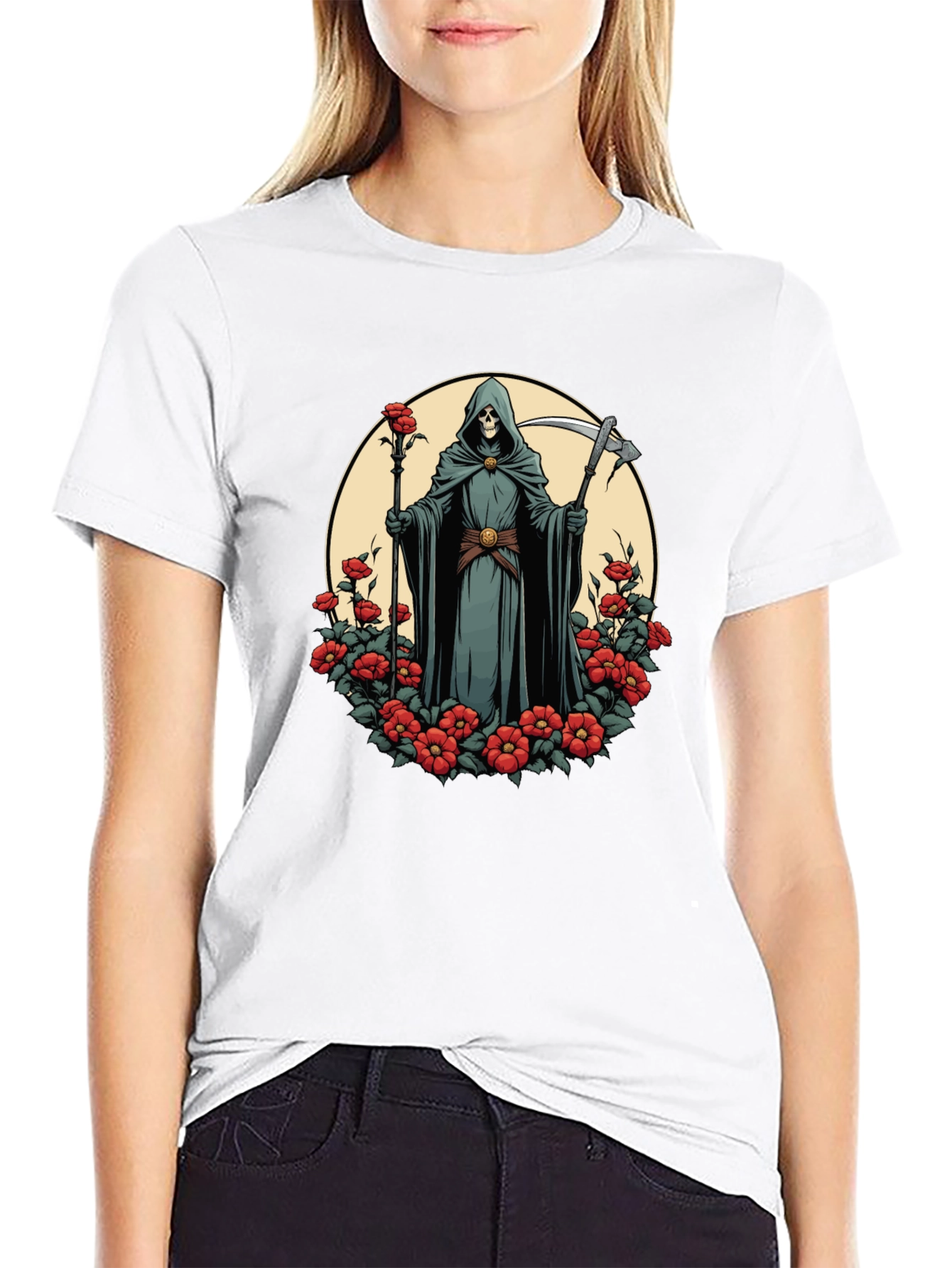 Grim Reaper Rose T-Shirt - Dark Aesthetic