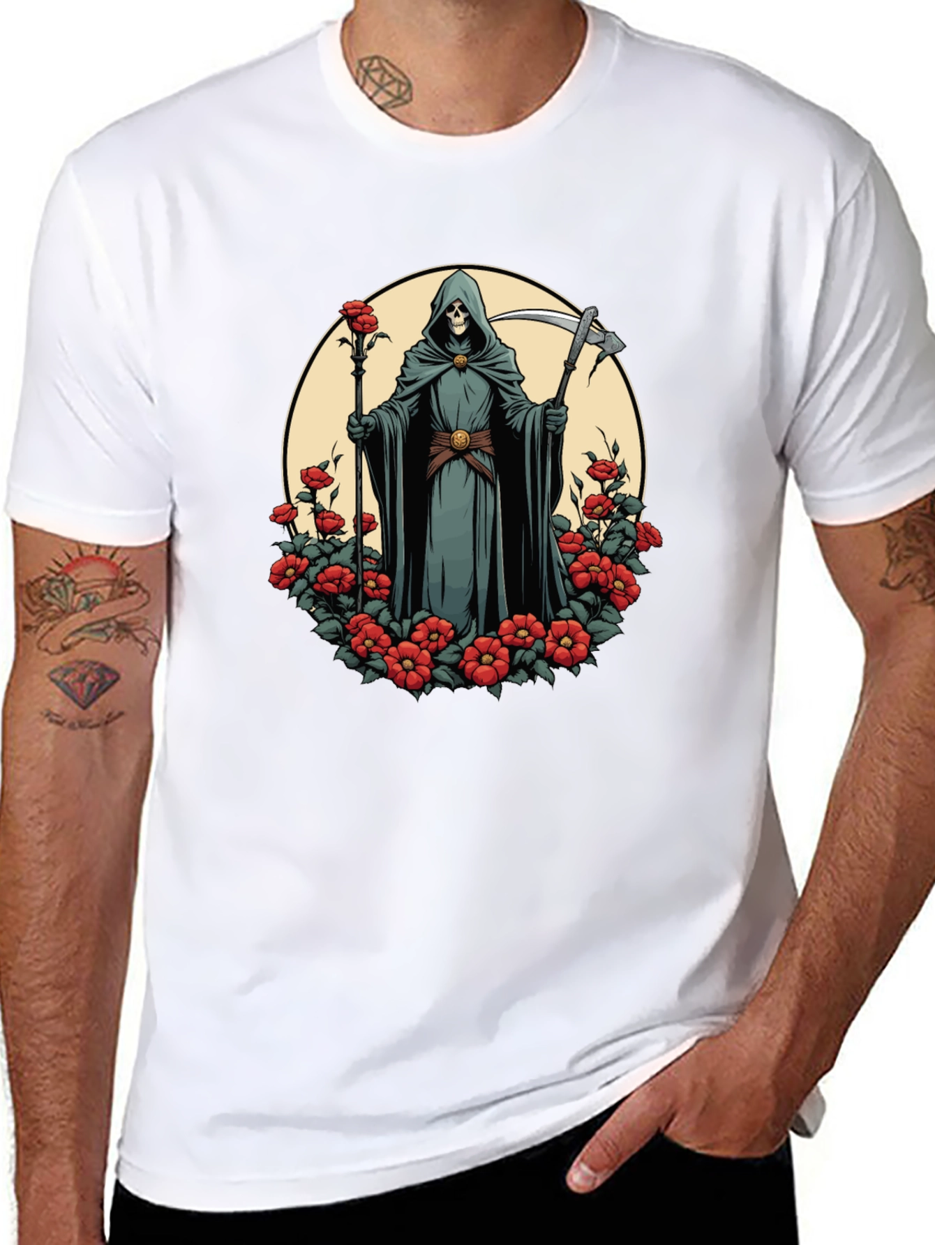 Grim Reaper Rose T-Shirt - Dark Aesthetic