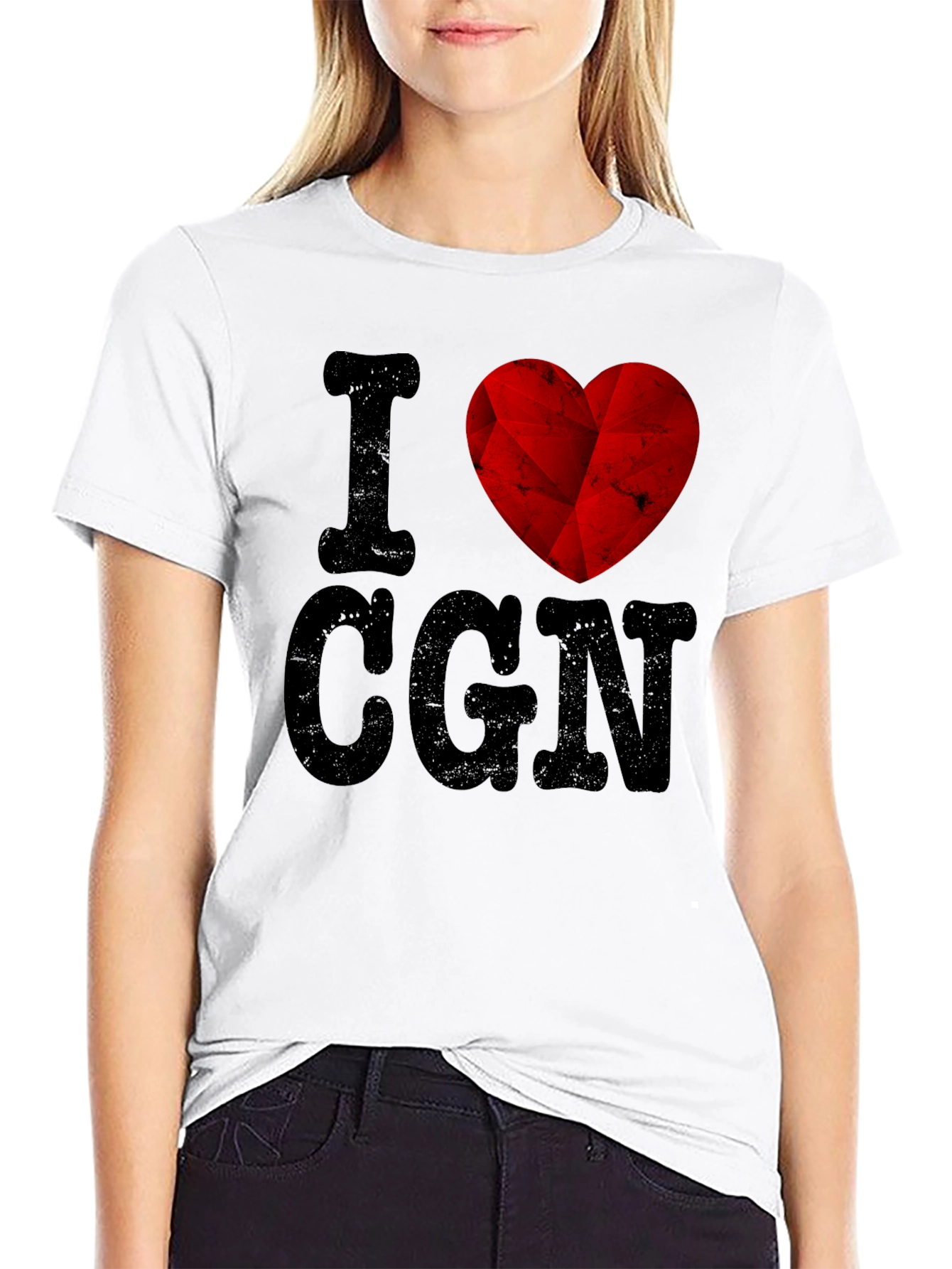 I Love CGN Graphic T-Shirt - Black Cotton Tee