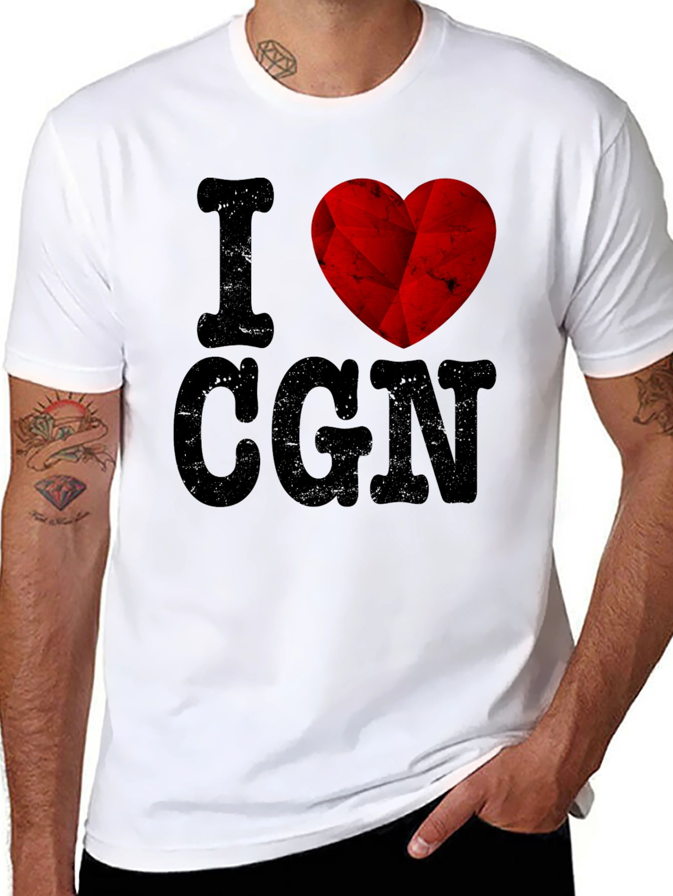 I Love CGN Graphic T-Shirt - Black Cotton Tee
