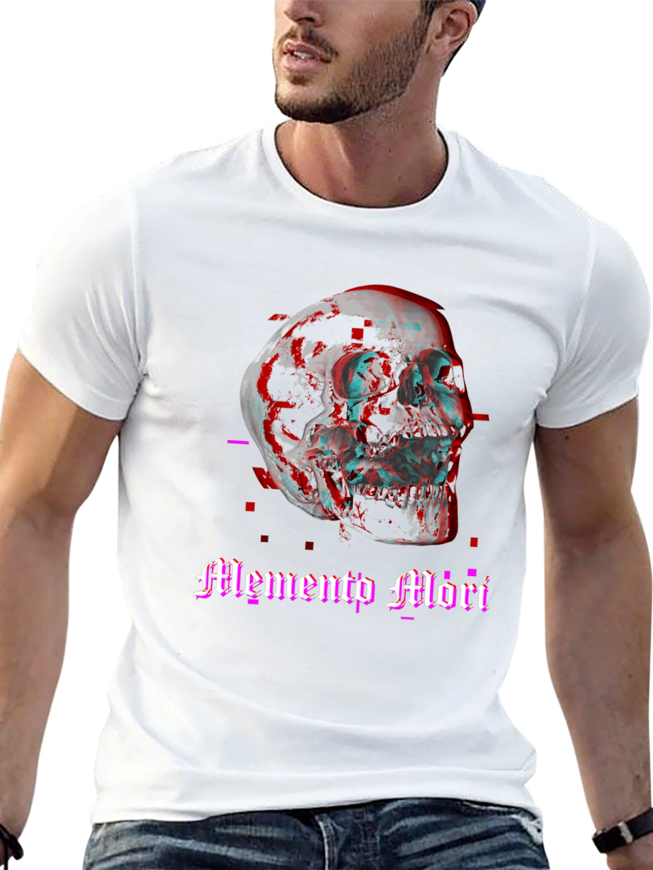 Memento Mori Skull Graphic Tee - Black