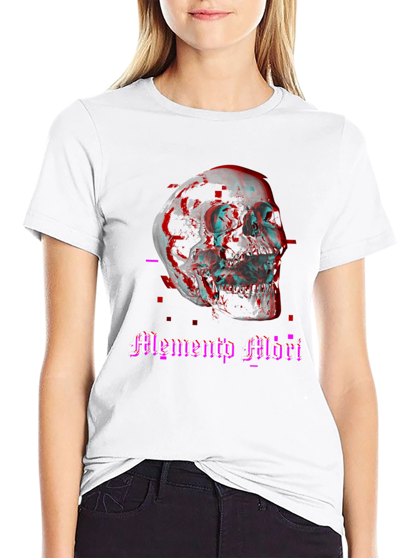 Memento Mori Skull Graphic Tee - Black