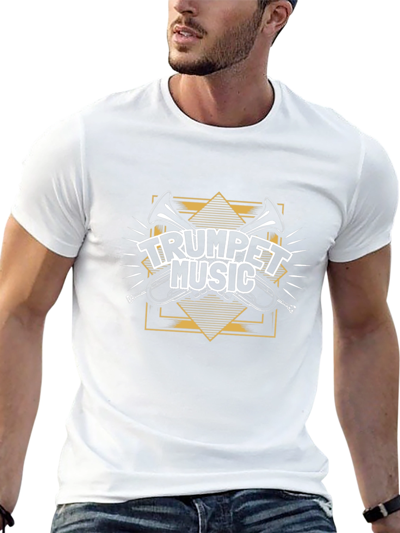 Trumpet Music Graphic Tee - Black