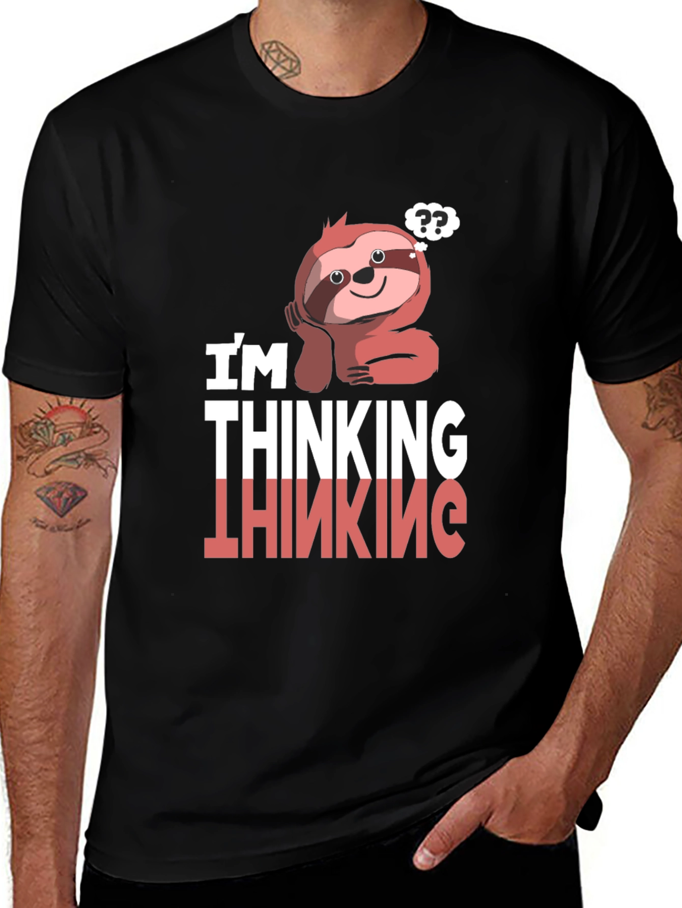 Thinking Sloth Graphic T-Shirt