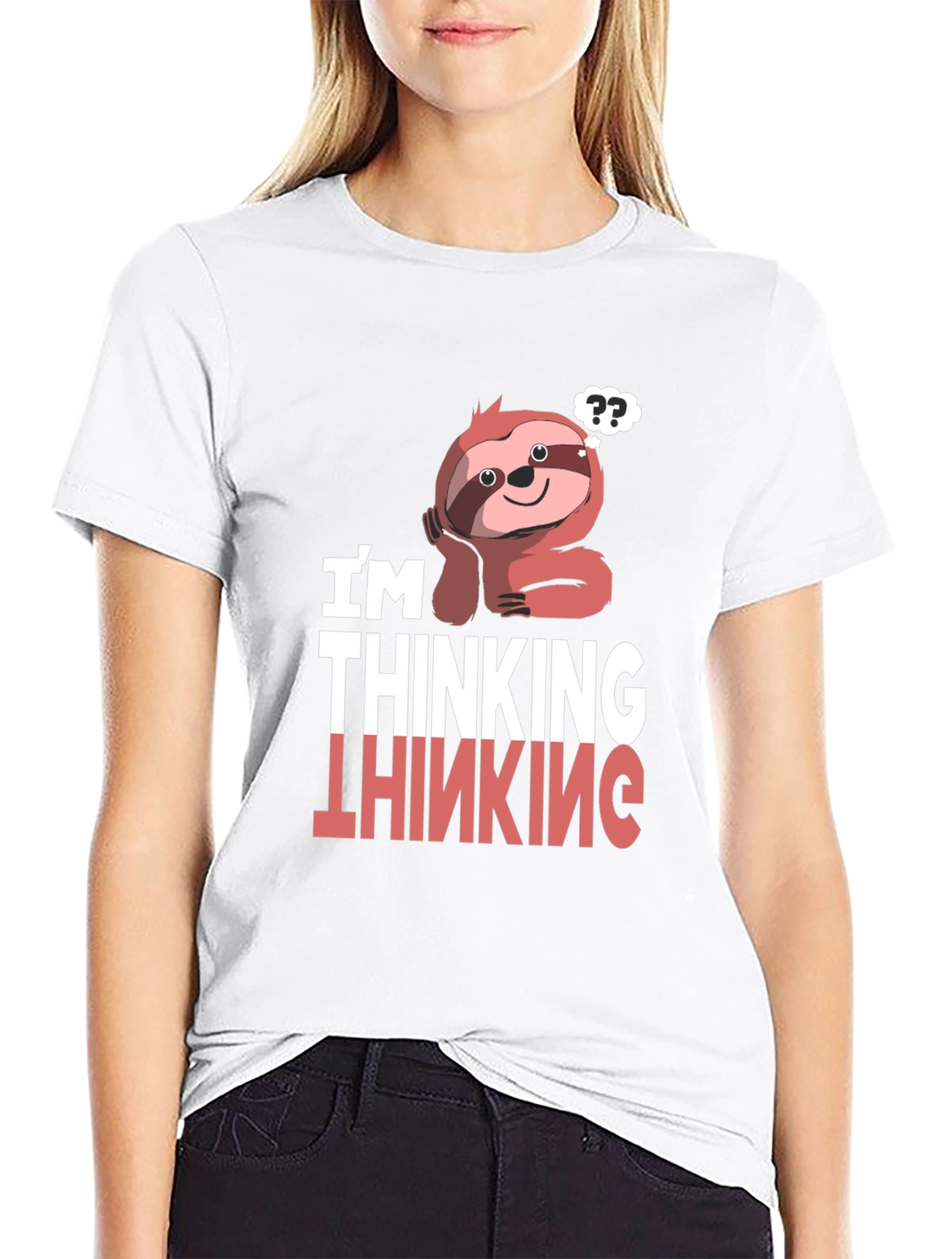 Thinking Sloth Graphic T-Shirt