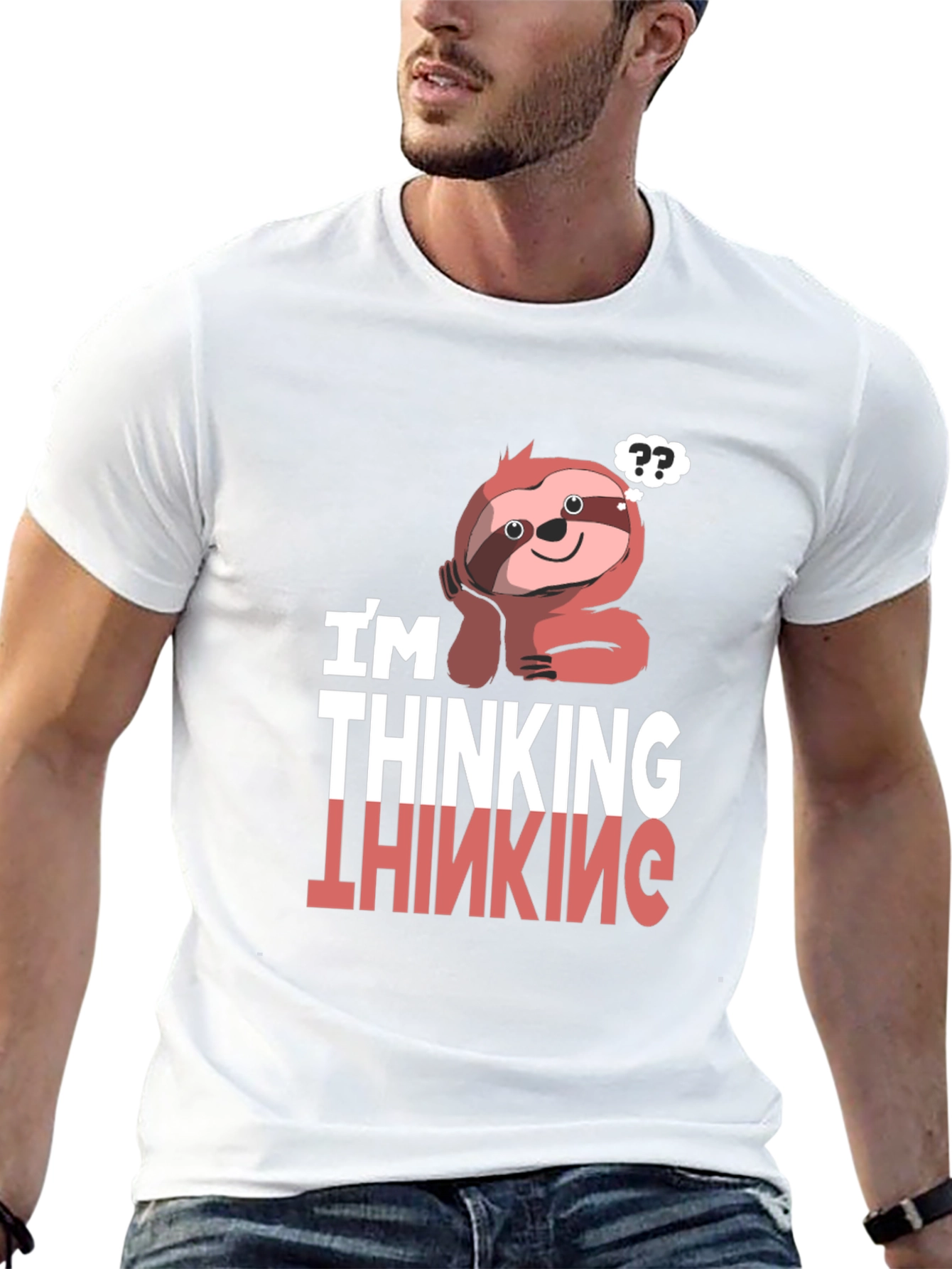 Thinking Sloth Graphic T-Shirt