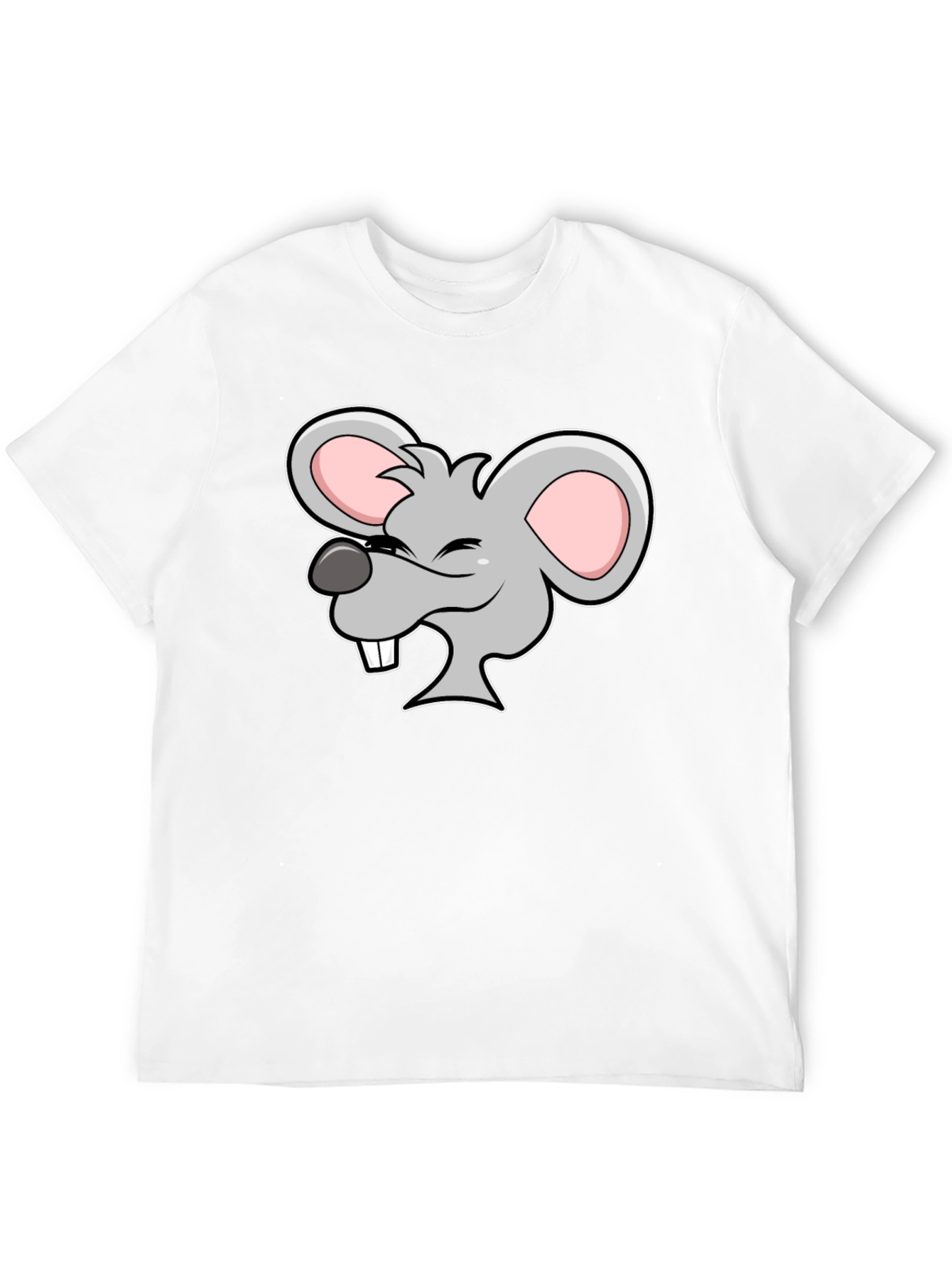 Cartoon Mouse Graphic Black T-Shirt