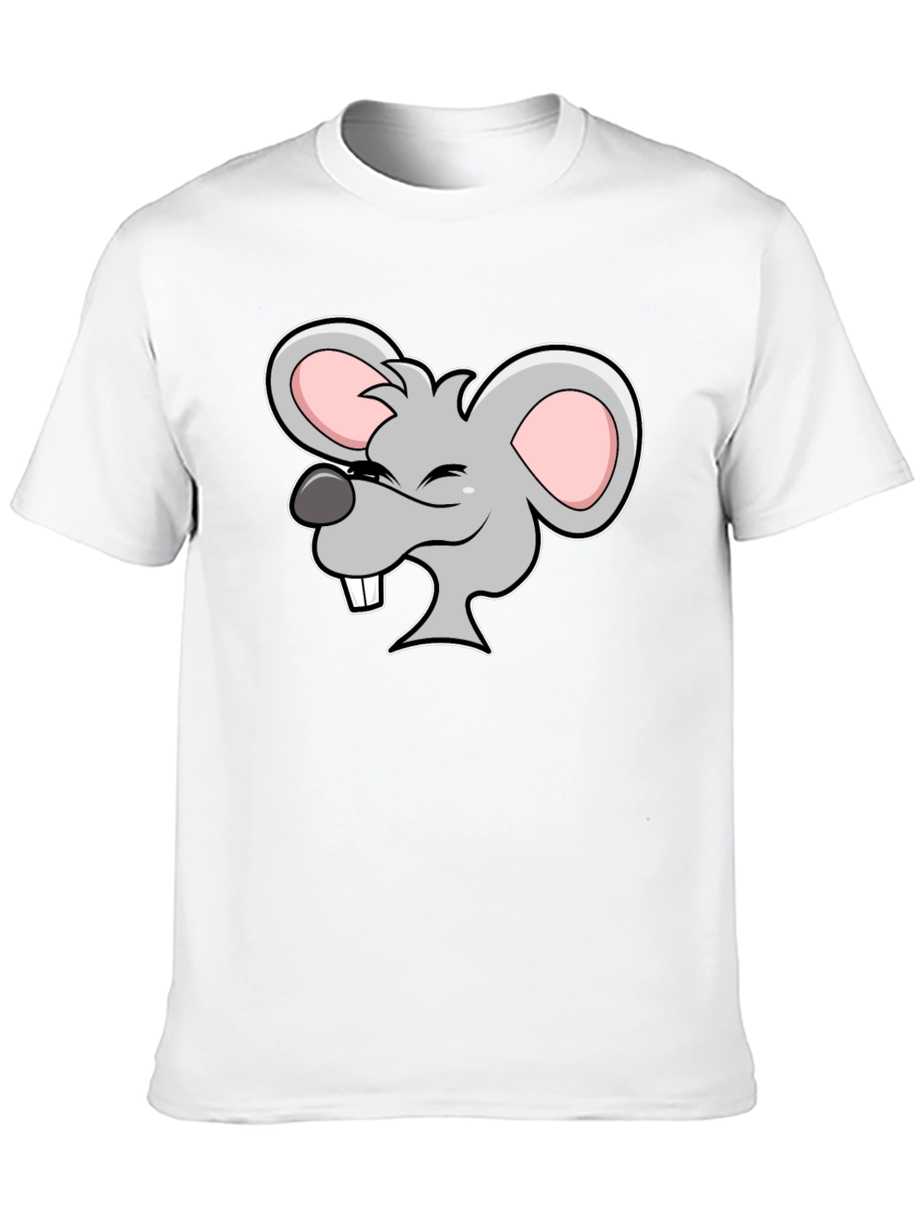 Cartoon Mouse Graphic Black T-Shirt