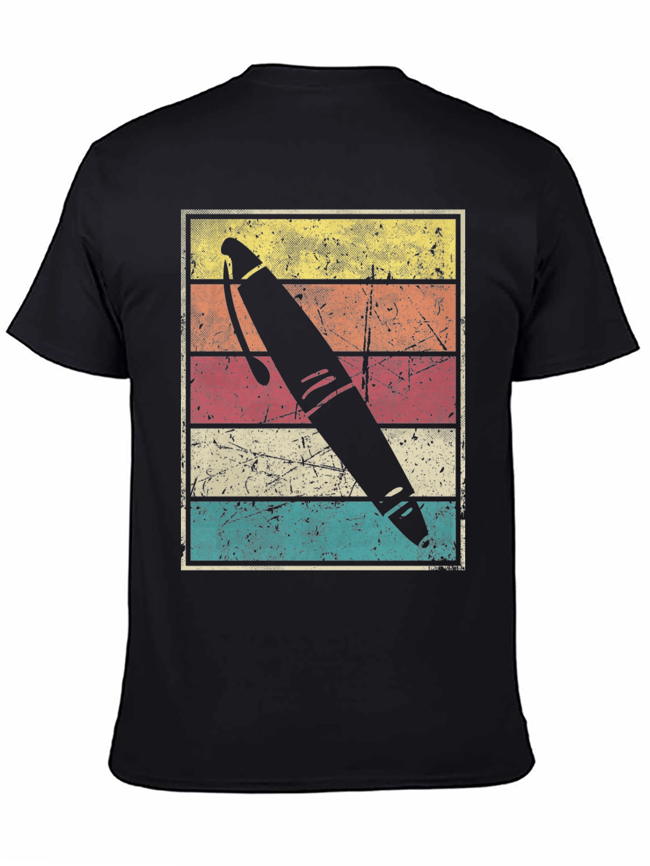 Retro Pen Graphic Tee - Black Unisex T-Shirt