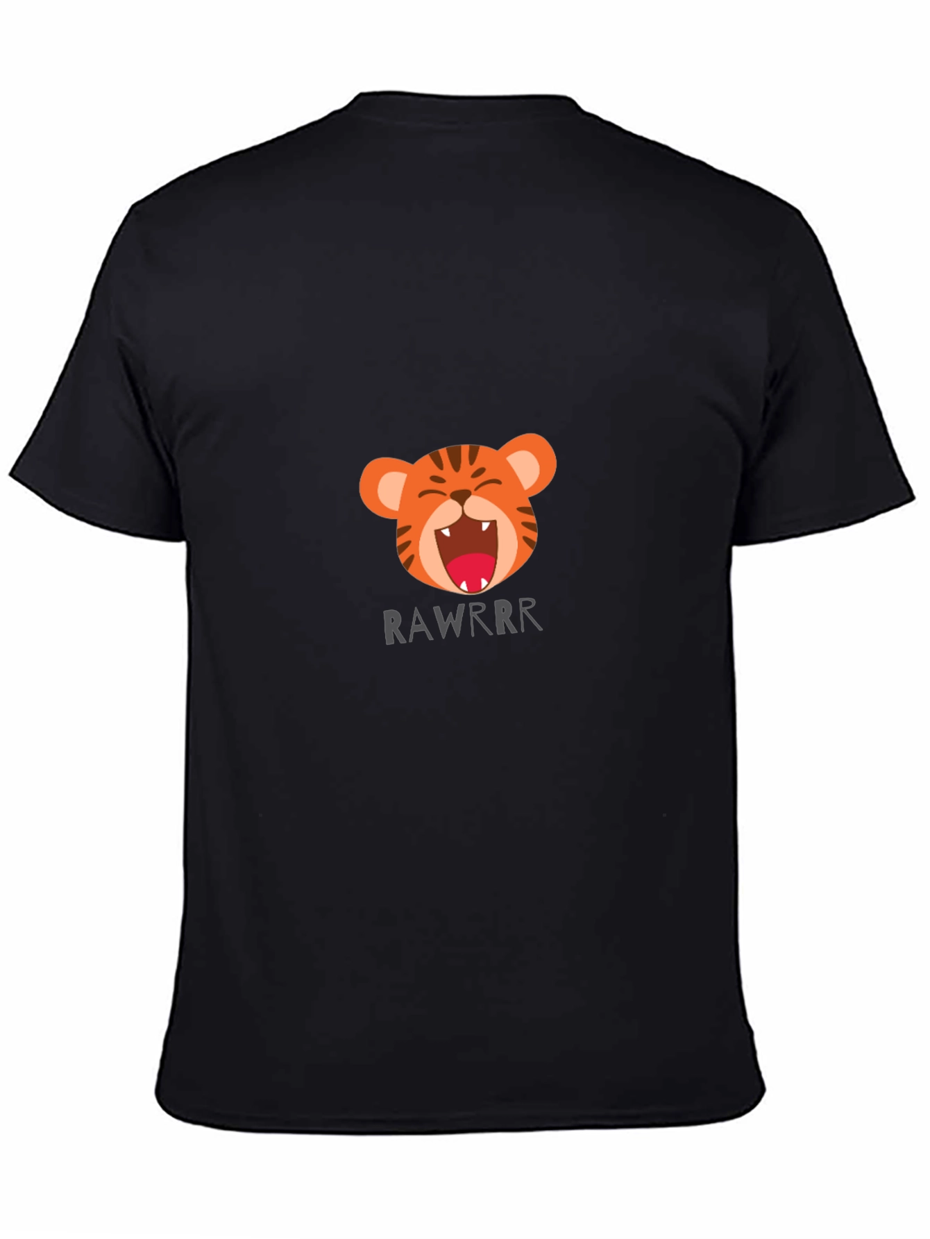 Tiger Rawrr Graphic Print Black T-Shirt