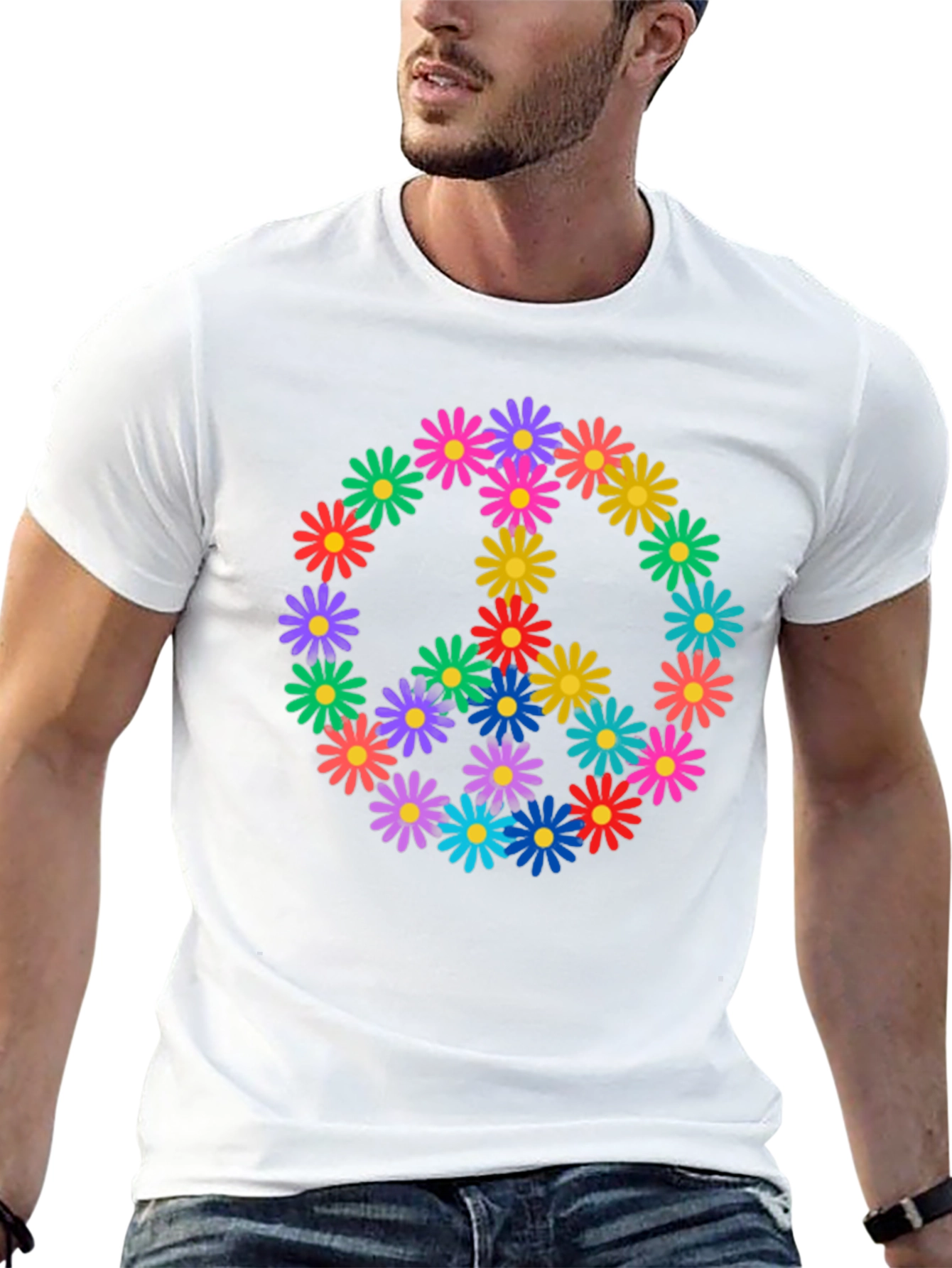 Peace Sign Daisy Flower T-Shirt