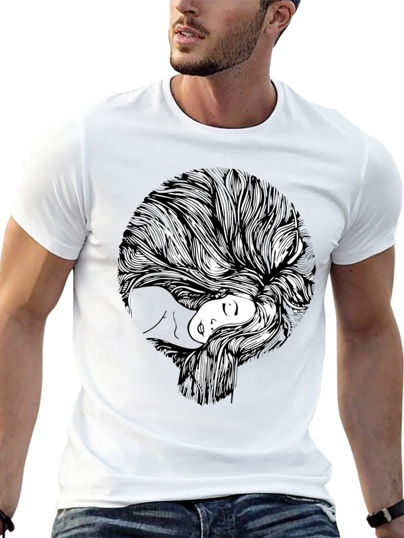 Abstract Woman Graphic Print T-Shirt